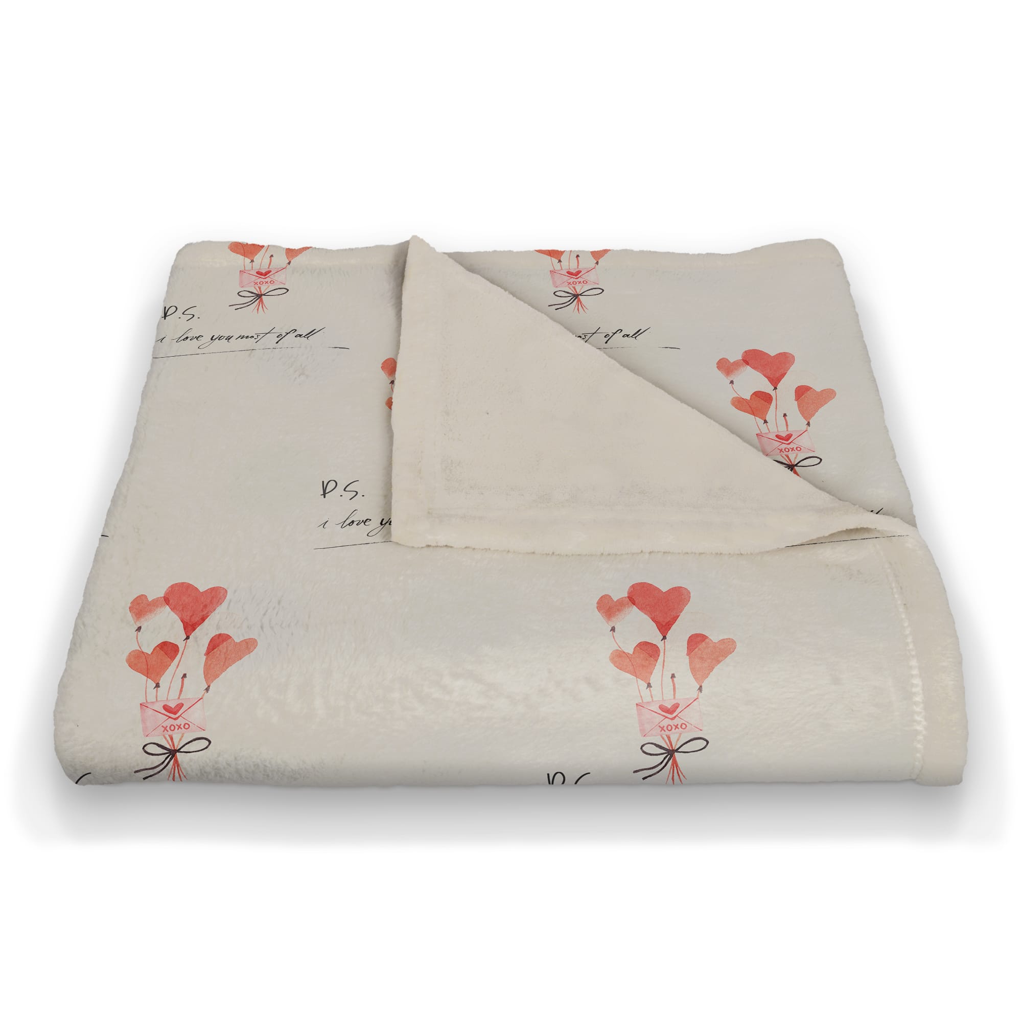 Valentines Balloons 50" x 60" Coral Fleece Blanket