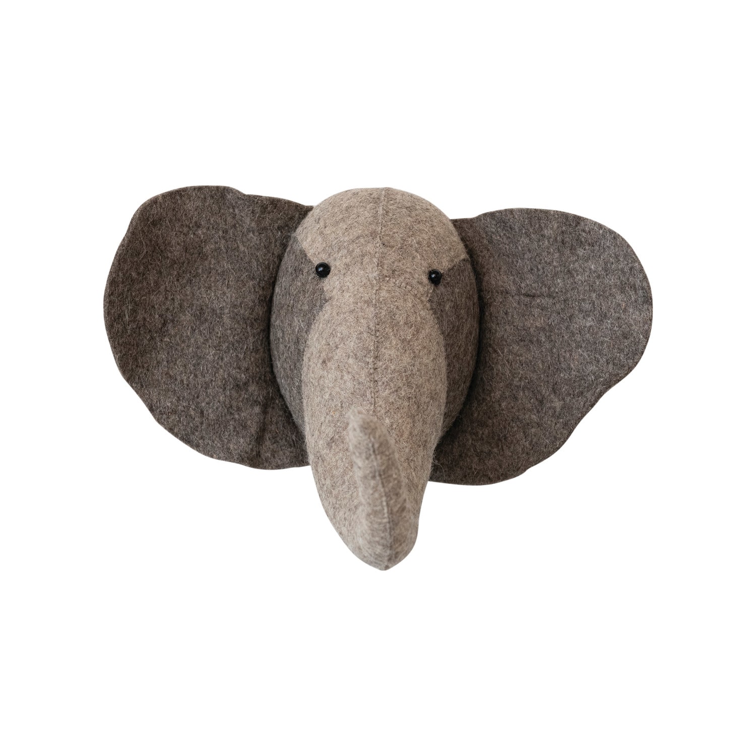 Hello Honey® 16" Gray Handmade Wool Felt Elephant Head Wall Hanging