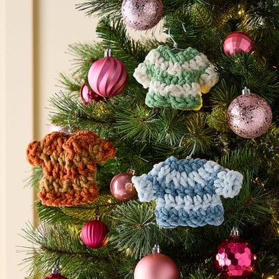 Crochet Mini Sweater Ornaments