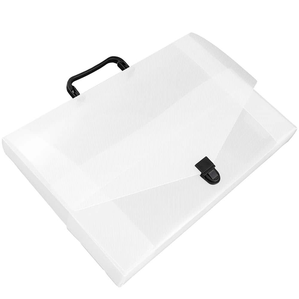 JAM Paper Clear Grid 10" x 15" Plastic Portfolio Briefcase