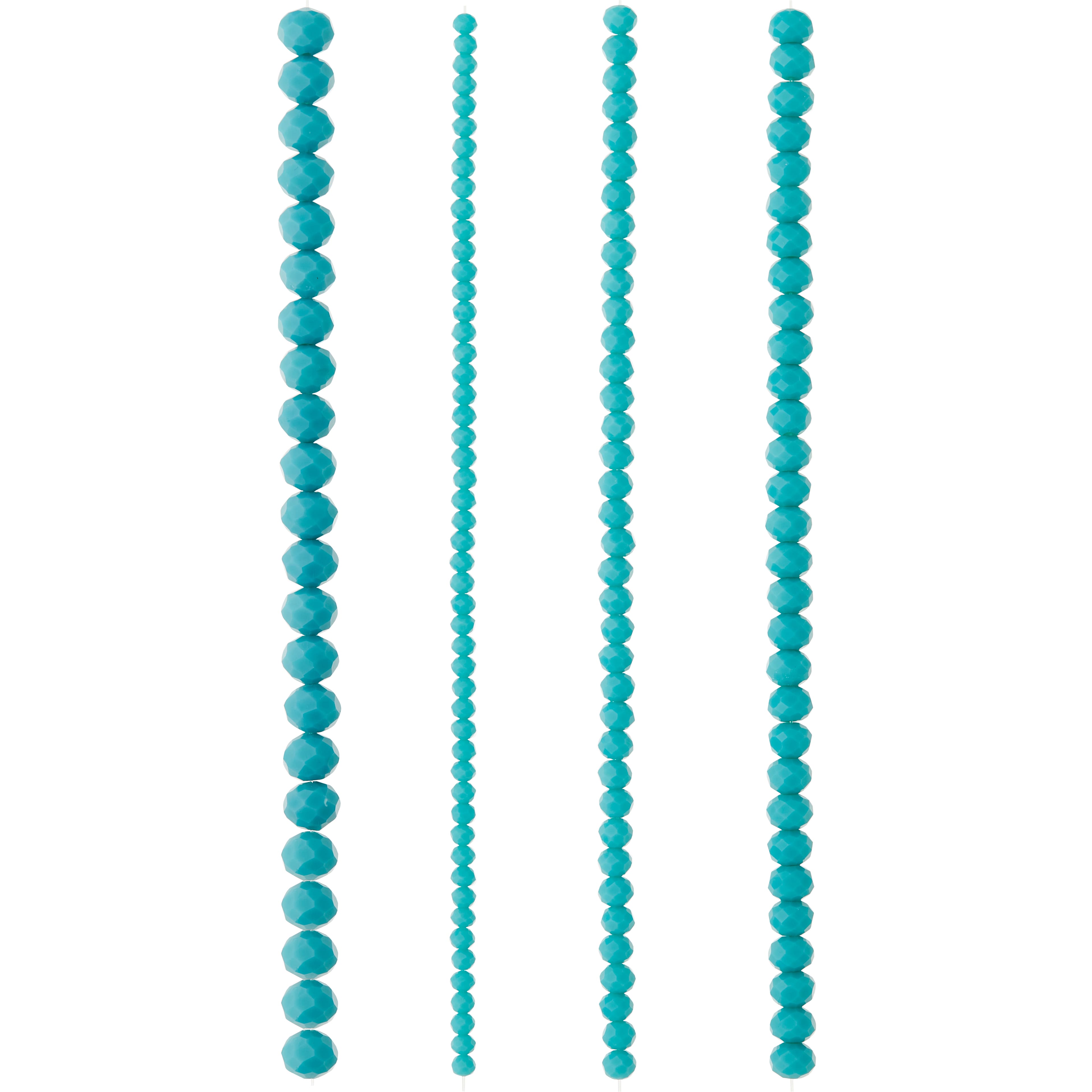 12 Packs: 4 ct. (48 total) Aqua Faceted Glass Rondelle Bead Strands by Bead Landing&#x2122;