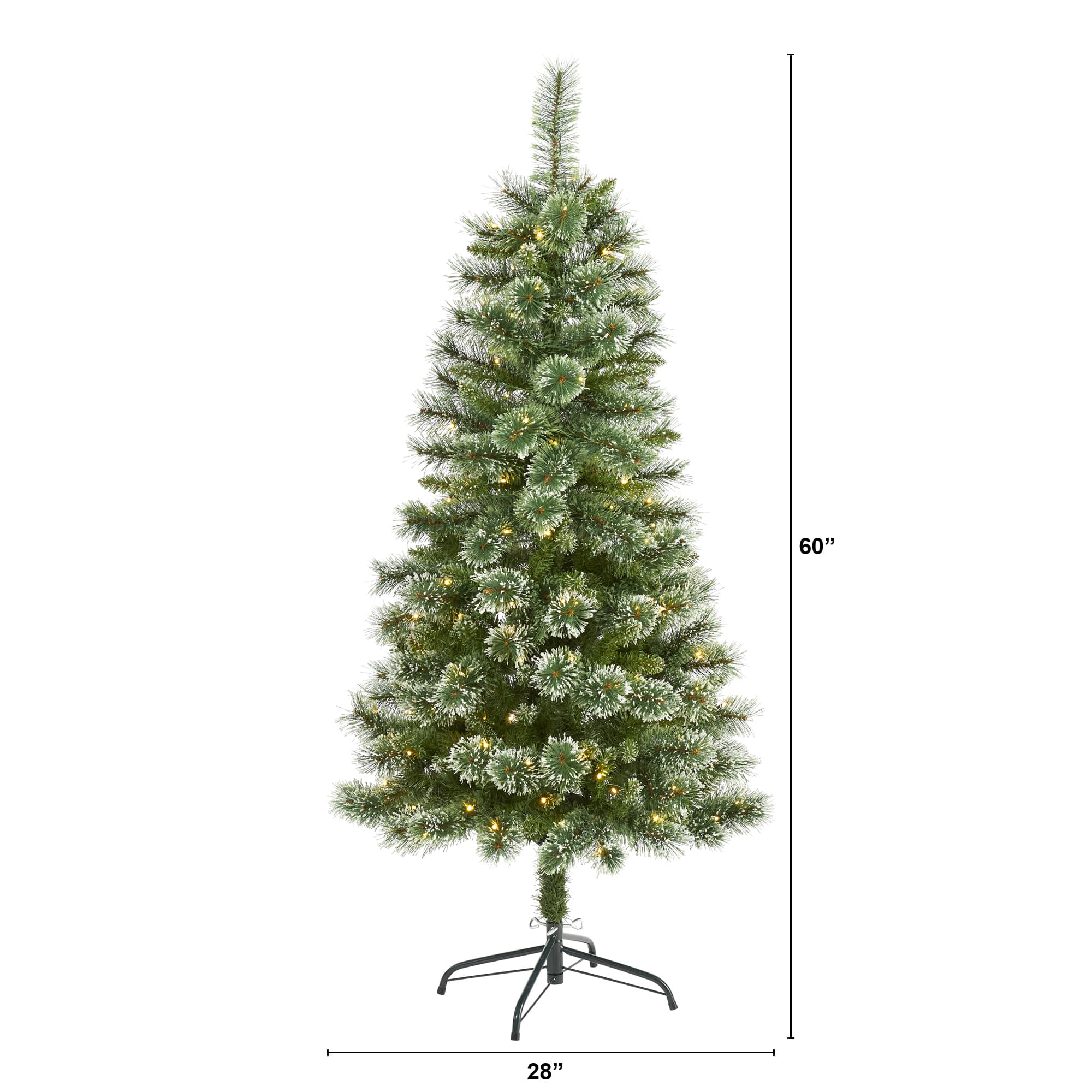 5ft. Pre-Lit Wisconsin Slim Snow Tip Pine Artificial Christmas Tree with Clear LED Lights