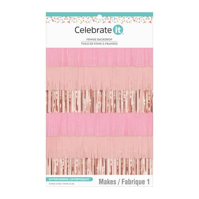 72" Pink Fringe Backdrop by Celebrate It™