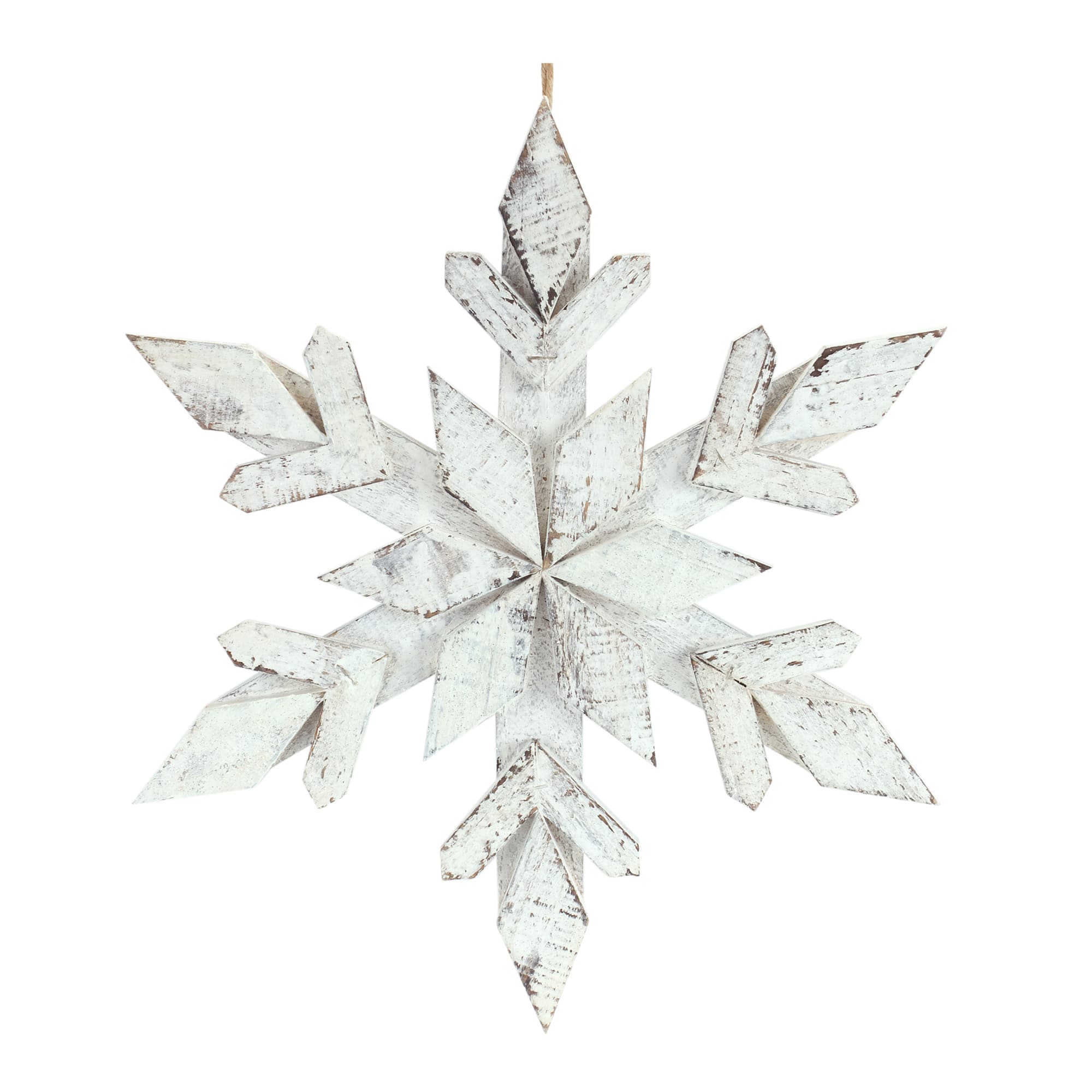 6 Pack 14" Snowflake Wood Ornaments