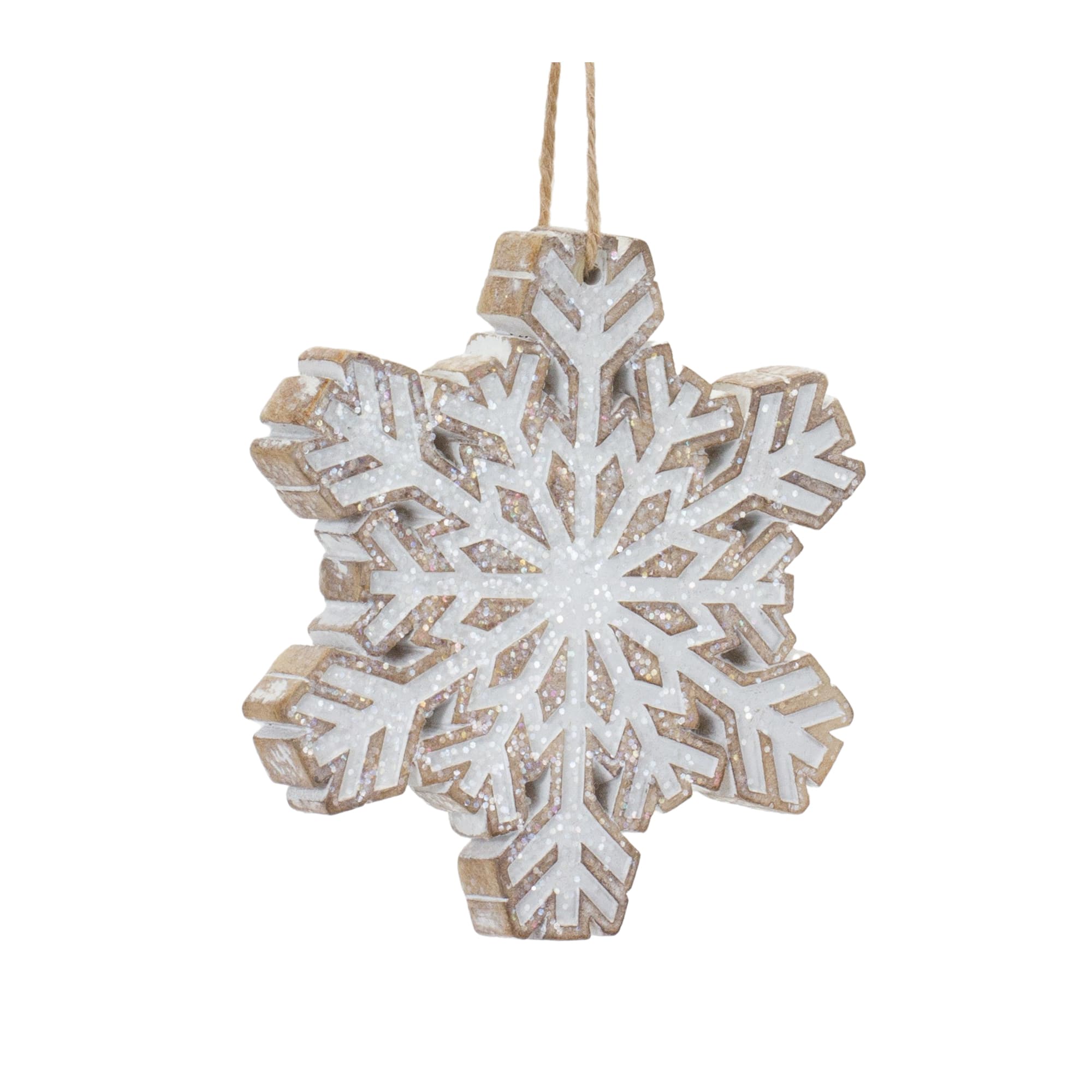 4.75&#x22; Glittered Snowflake Ornament Set