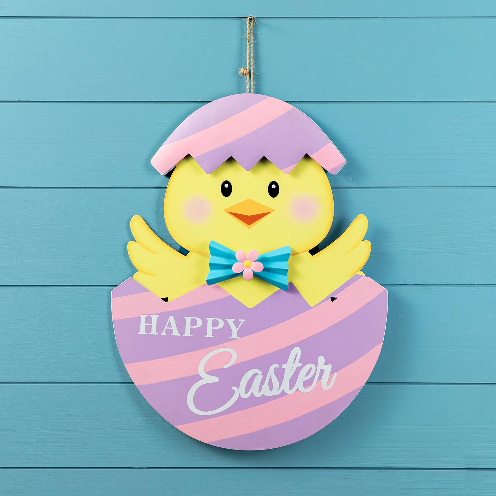 Glitzhome&#xAE; 24&#x22; Easter Metal Chick Egg Yard Stake