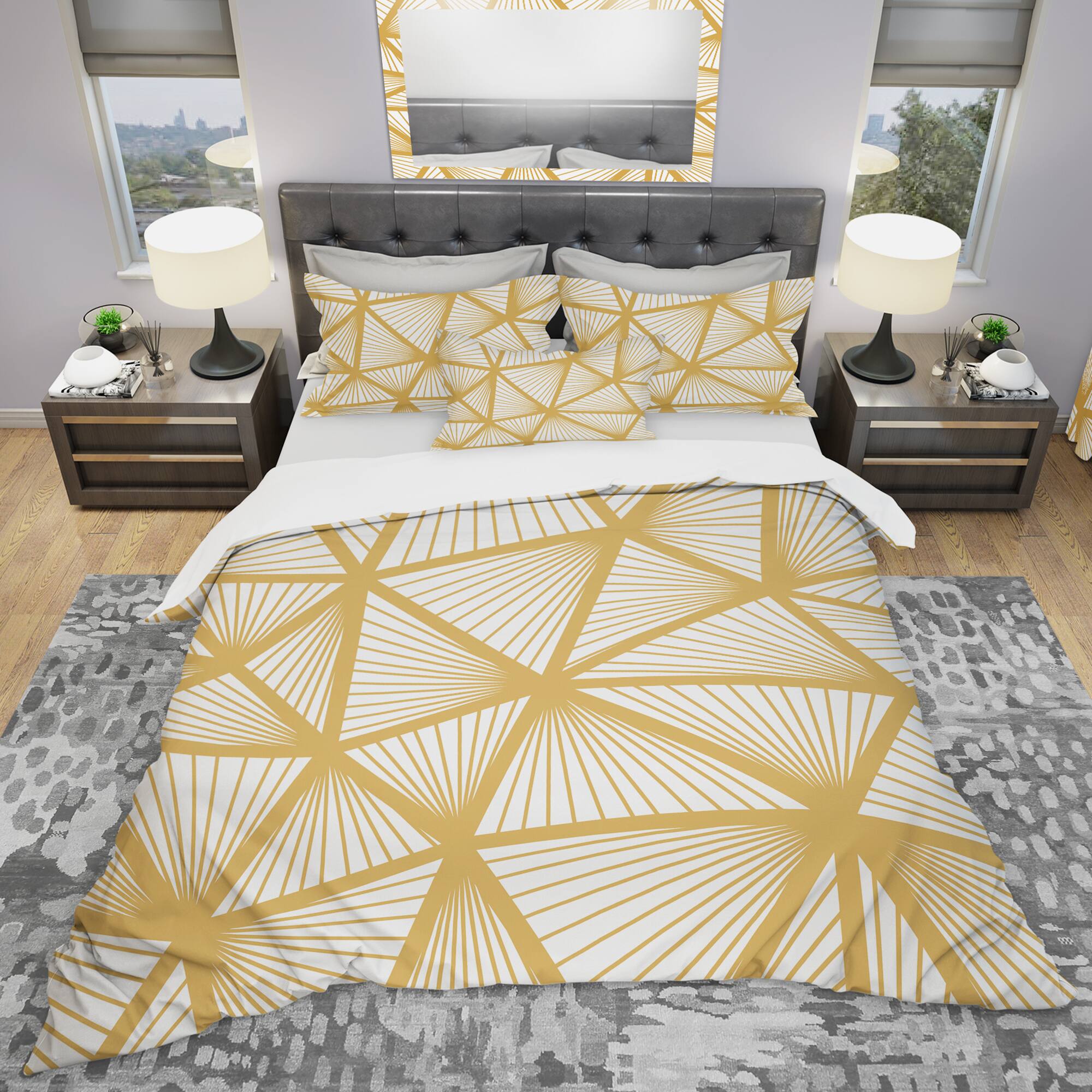 Designart 'Art Deco Geometric Decorative Pattern' Modern Bedding Set - Duvet Cover & Shams