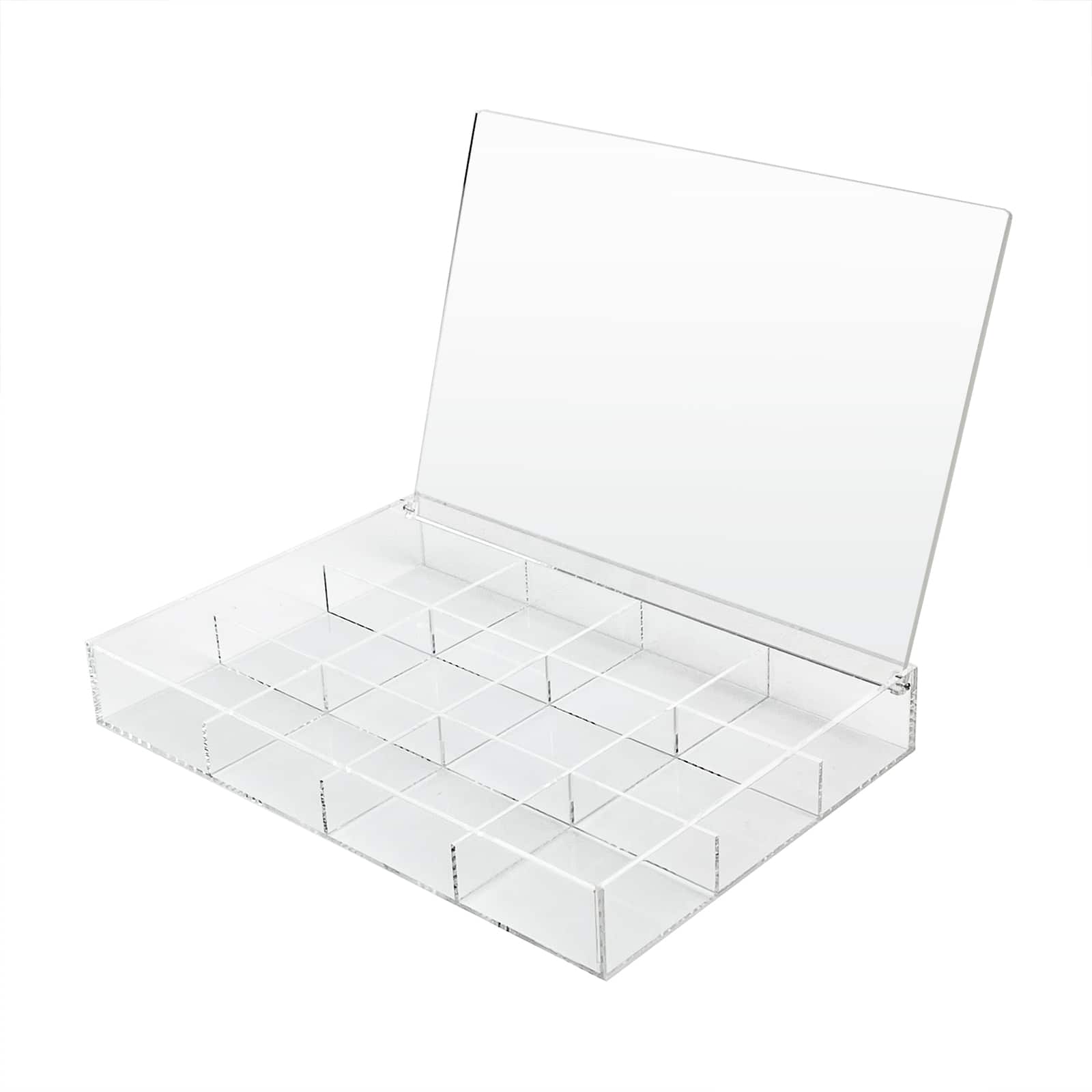 6 Pack: 13.6" Clear 12-Compartment Divided Tray with Lid by Bead Landing™