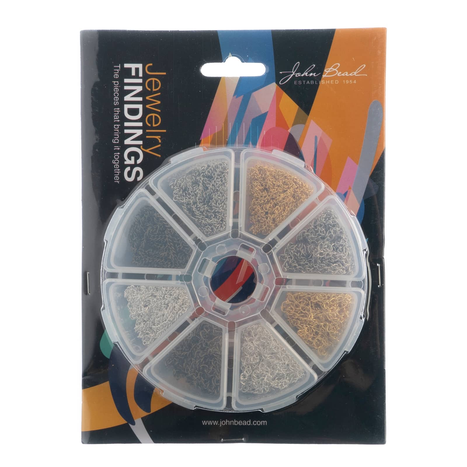 John Bead 2m Chains Round 8 Slot Jewelry Making & Findings Kit