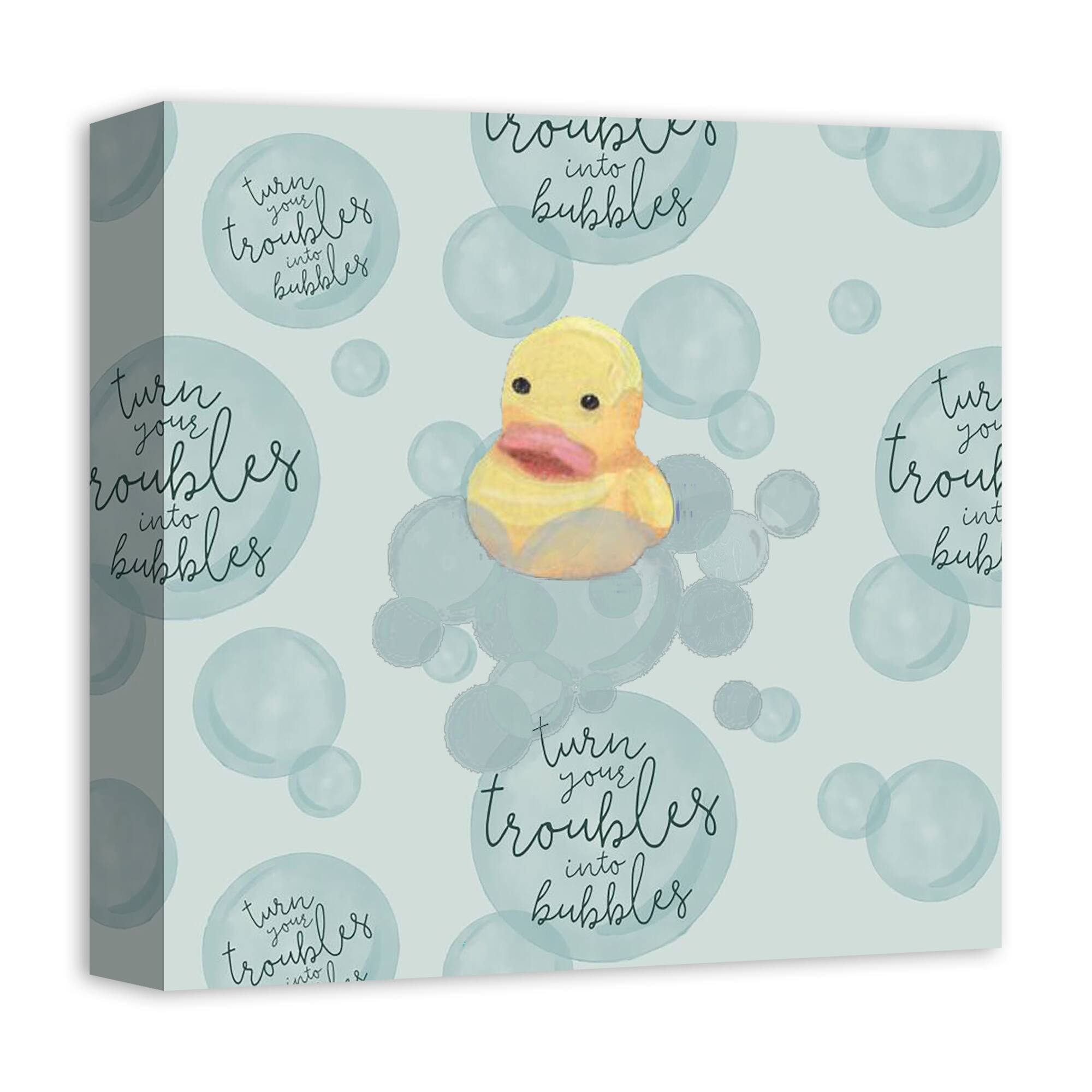 Turn Your Troubles Into Bubbles With Ducky Canvas Wall Art
