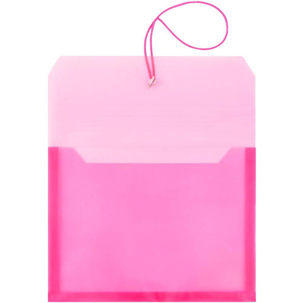 JAM Paper 9.75&#x22; x 13&#x22; Plastic Elastic Band Closure Expansion Envelopes, 12ct.