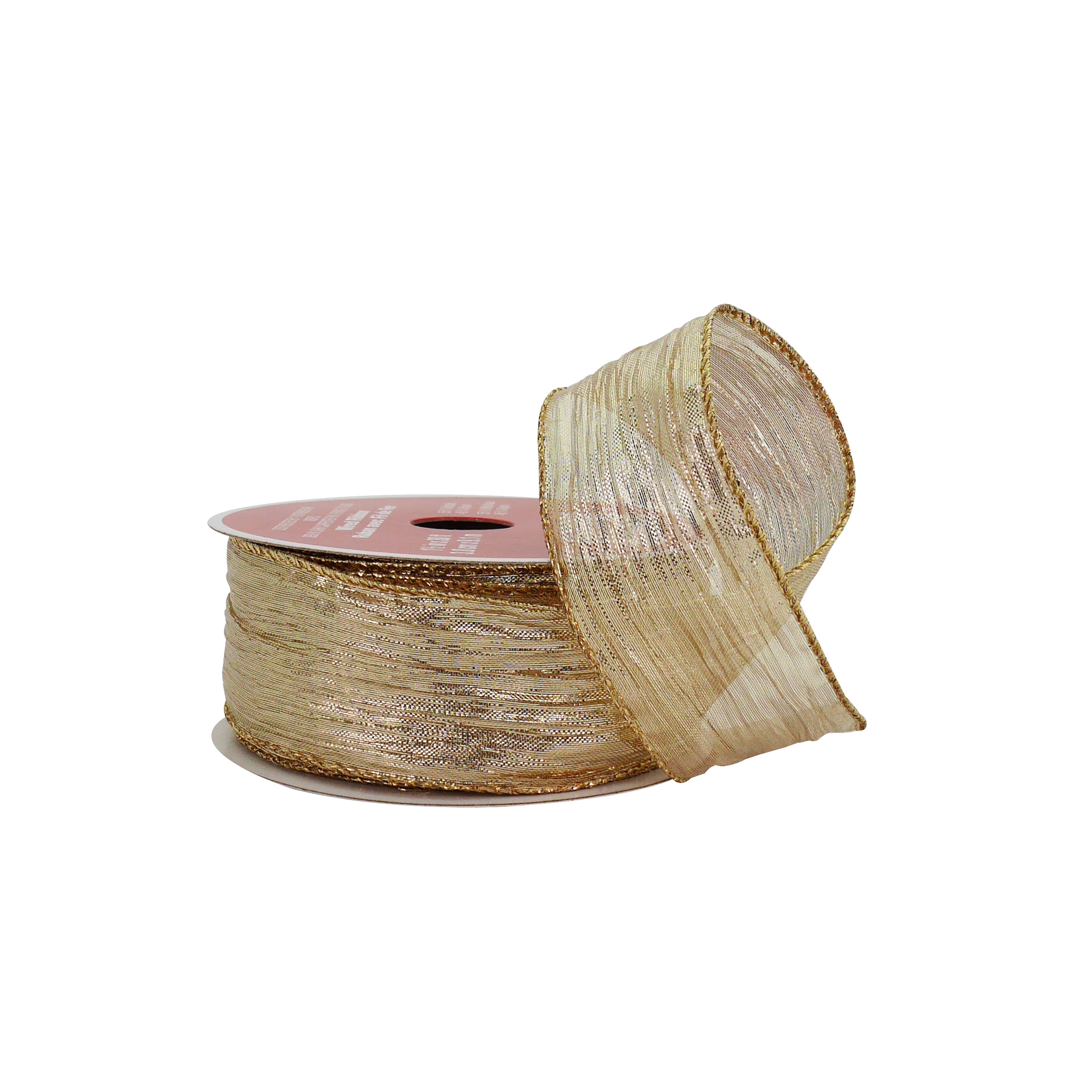 1.5&#x22; x 30ft. Metallic Gold Sheer Wired Crinkle Ribbon by Celebrate It&#xAE;