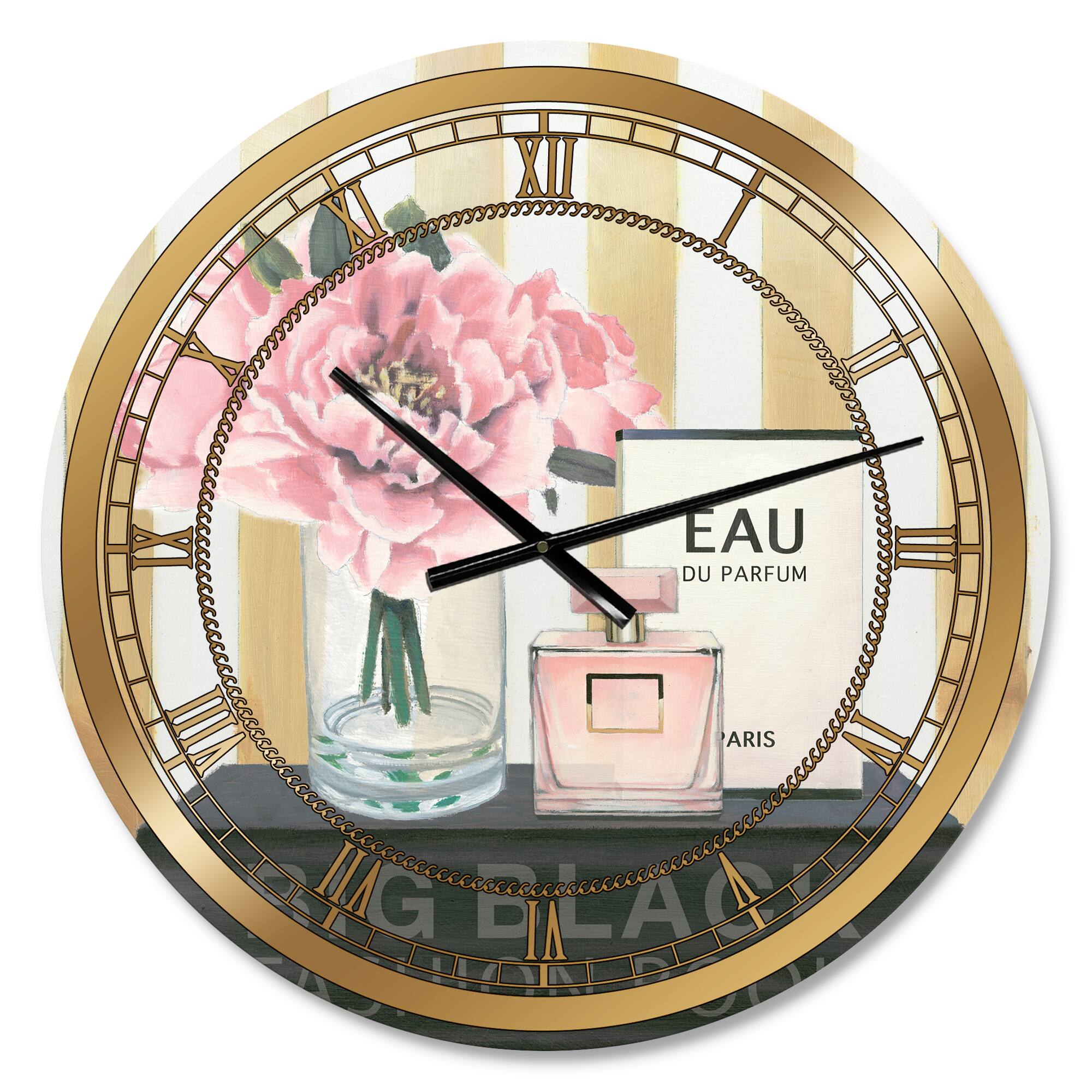 Designart Glam & Fashion Parfum Boudoir III Wall Clock