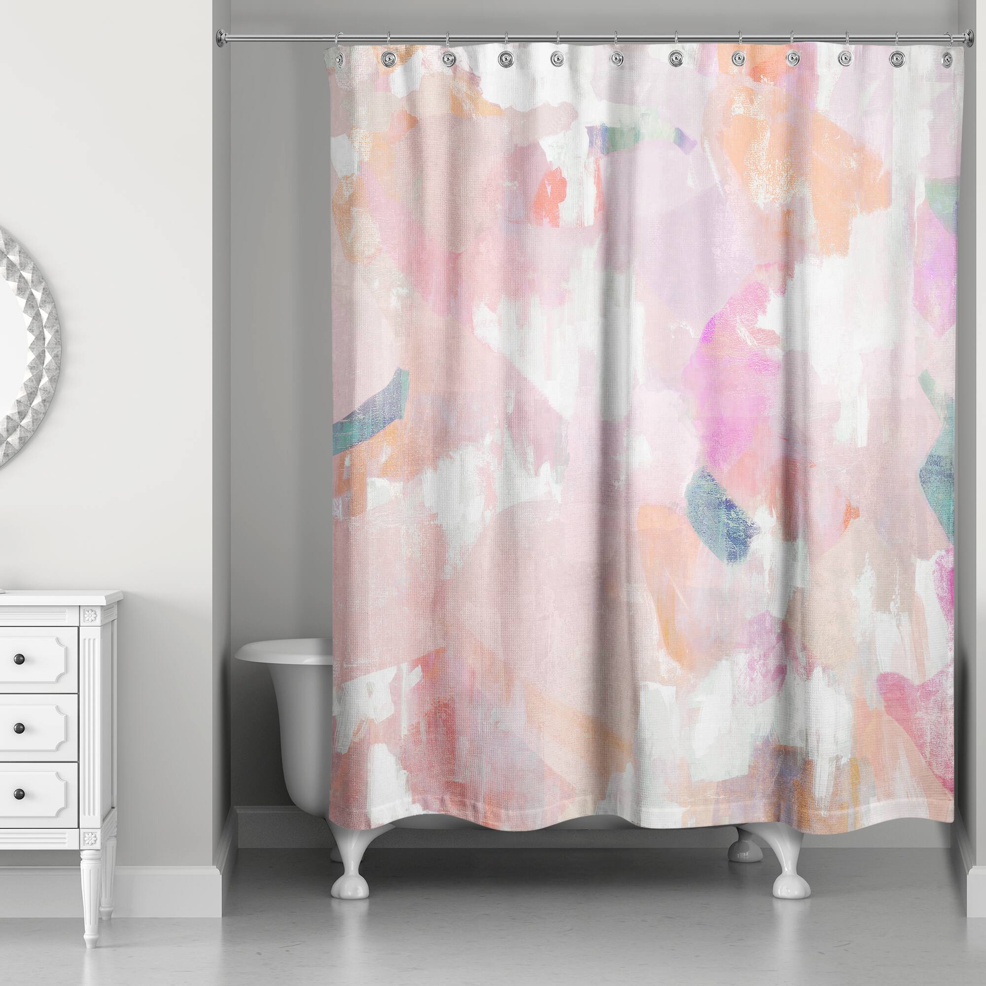 Funky Blush Misc. 71&#x22; x 74&#x22; Shower Curtain