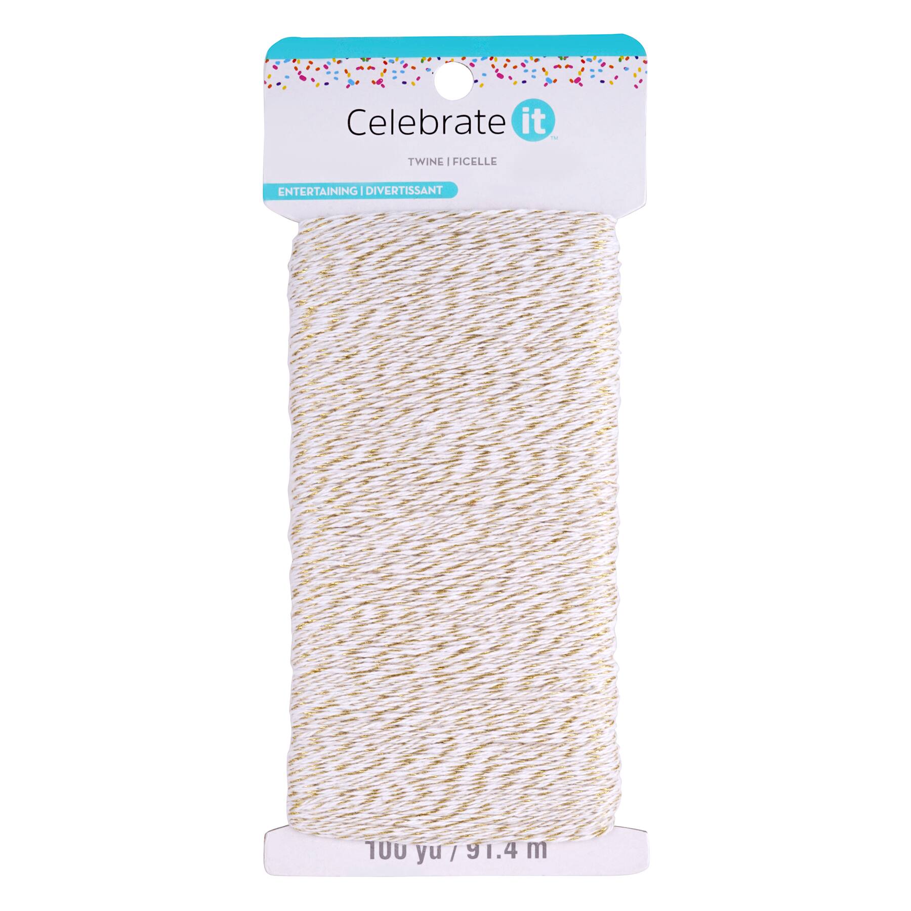 12 Pack Gold & White Twine by Celebrate It® Entertaining Michaels