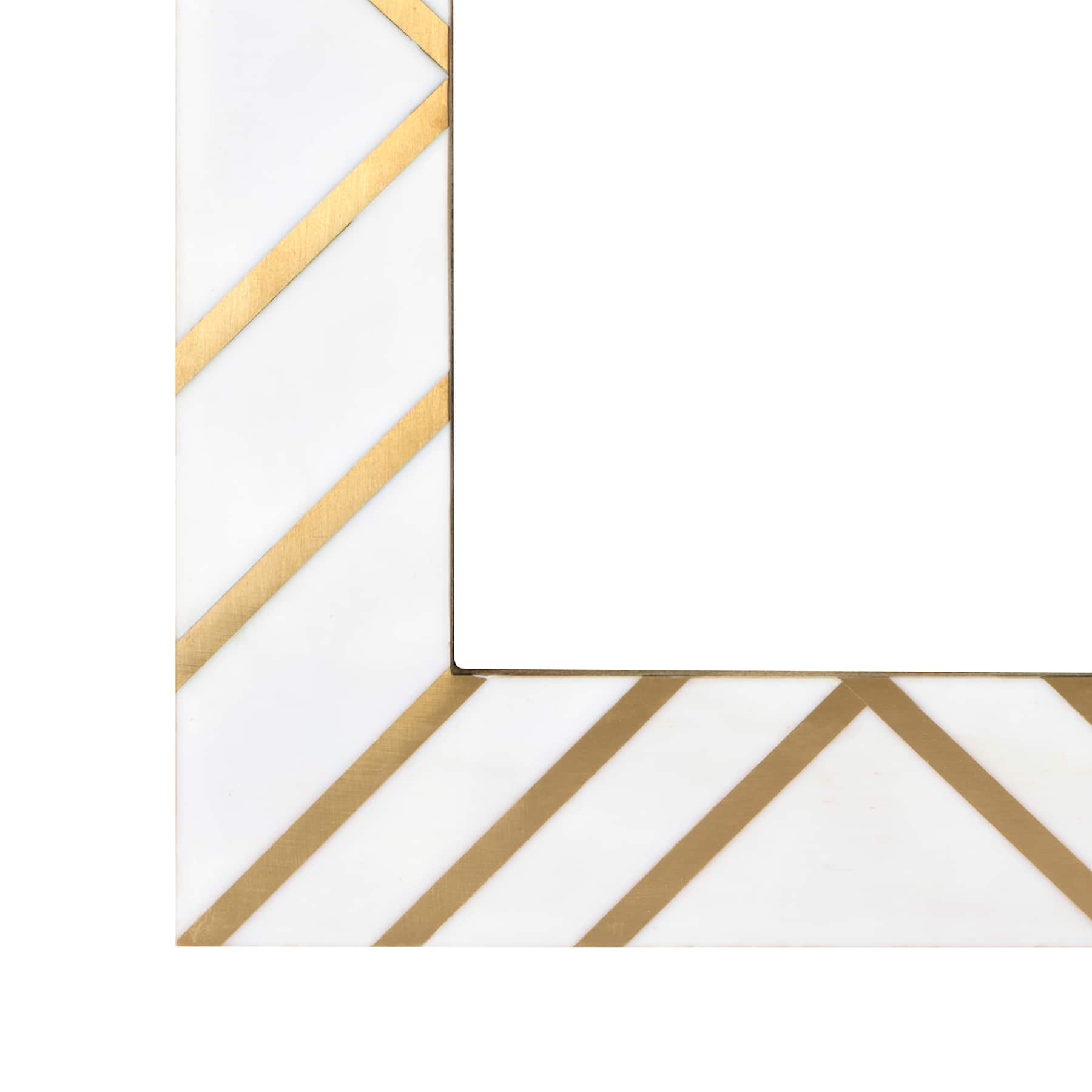 5" x 7" White & Brass Stripes Mosaic Frame by Ashland®