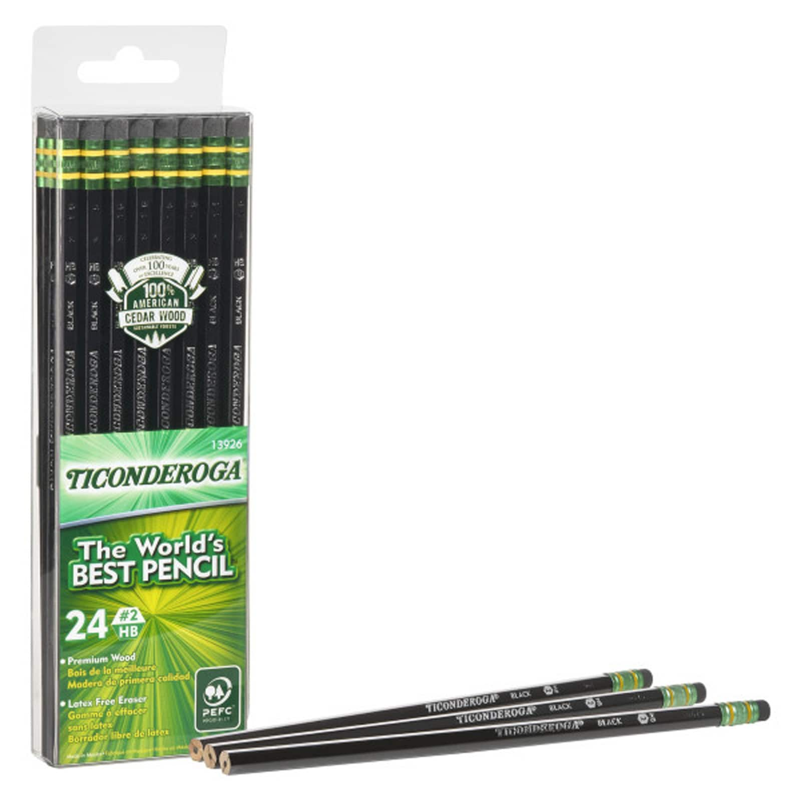 Ticonderoga&#xAE; #2 Soft Black Unsharpened Pencils, 2 Packs of 24