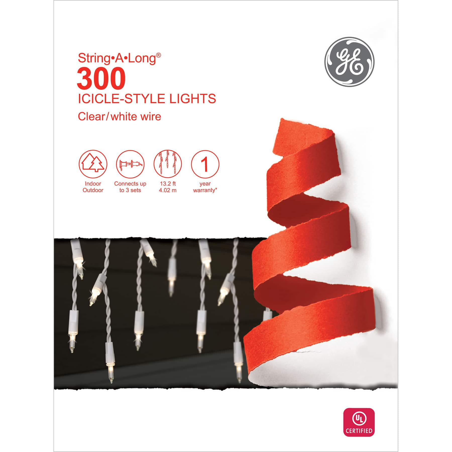 String-A-Long&#xAE; 300ct. Clear Icicle-Style Lights