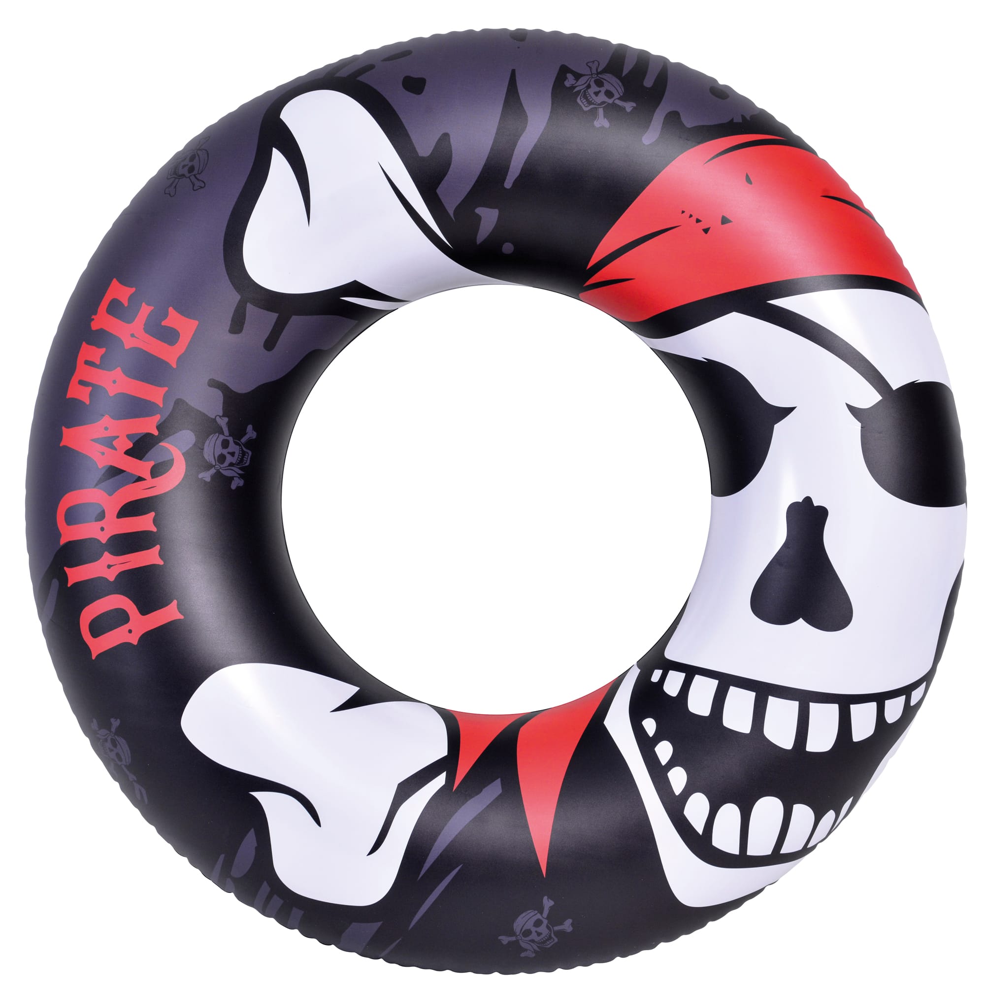45&#x22; Black Pirate Inflatable Inner Tube Pool Float