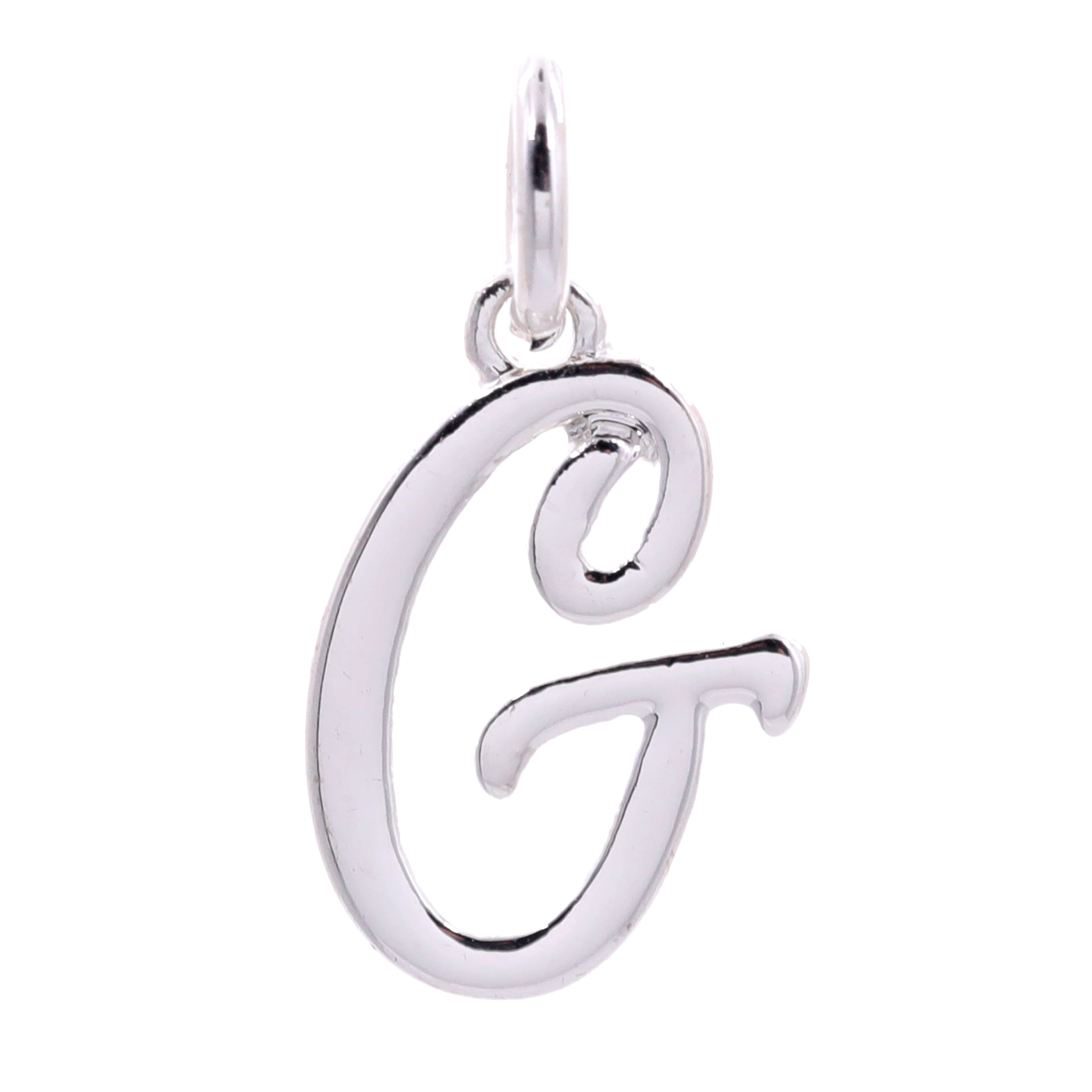 Silver Plated Script Letter Charm by Bead Landing&#x2122;