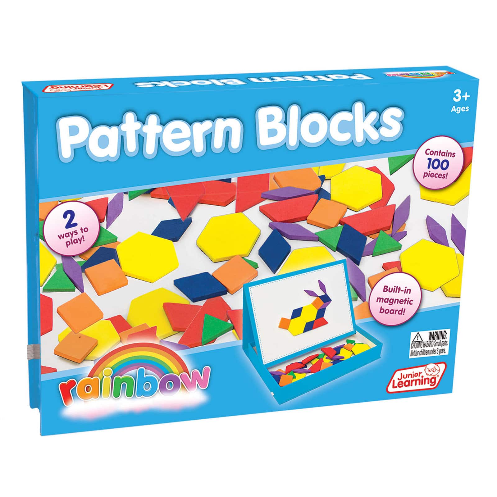 Junior Learning® Magnetic Rainbow Pattern Blocks, 100ct.