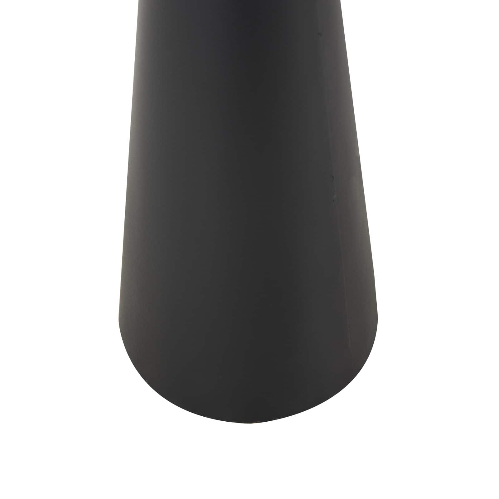 32.5" Black Metal Art Deco Fluted Decorative Vase