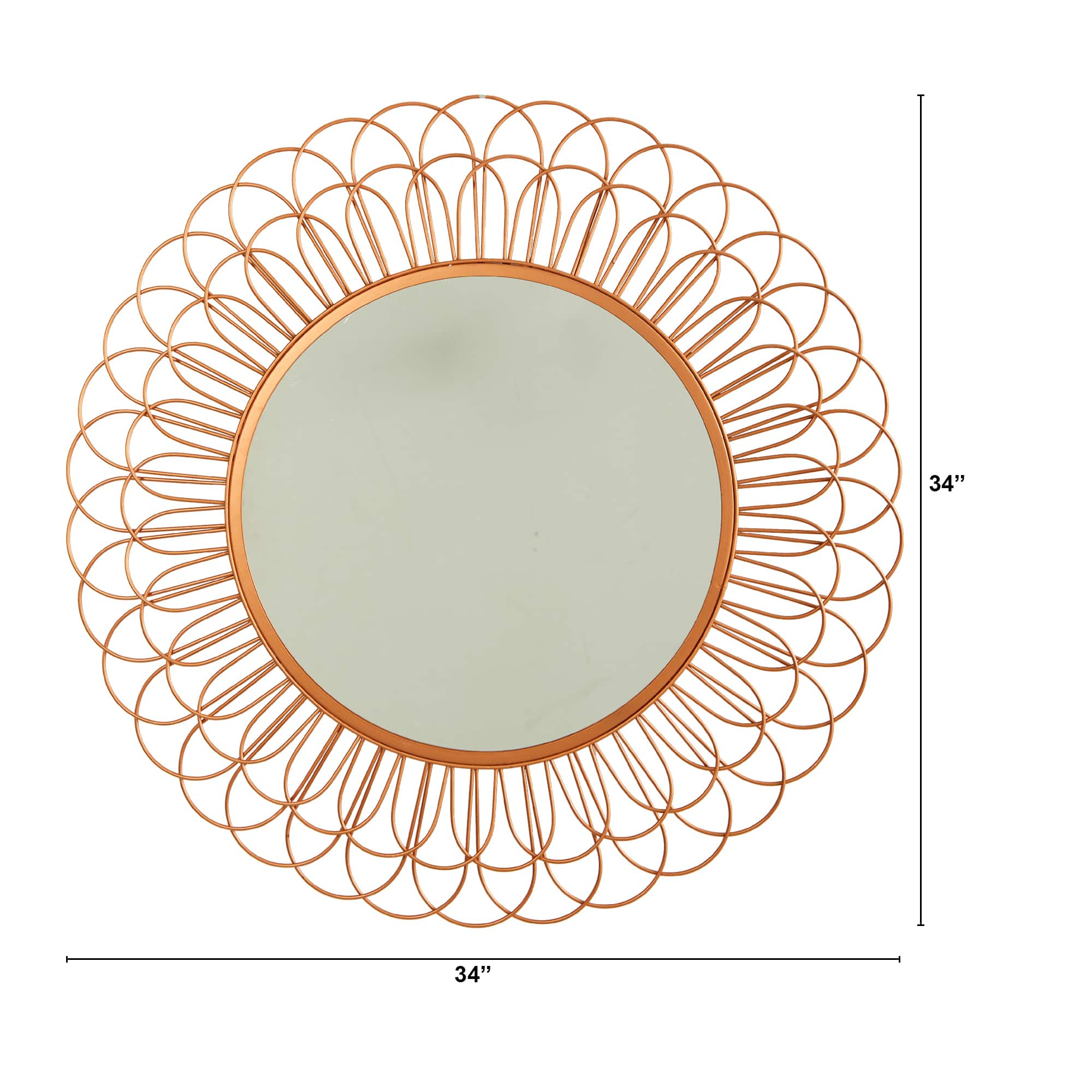 34&#x22; Scalloped Mirror Wall D&#xE9;cor