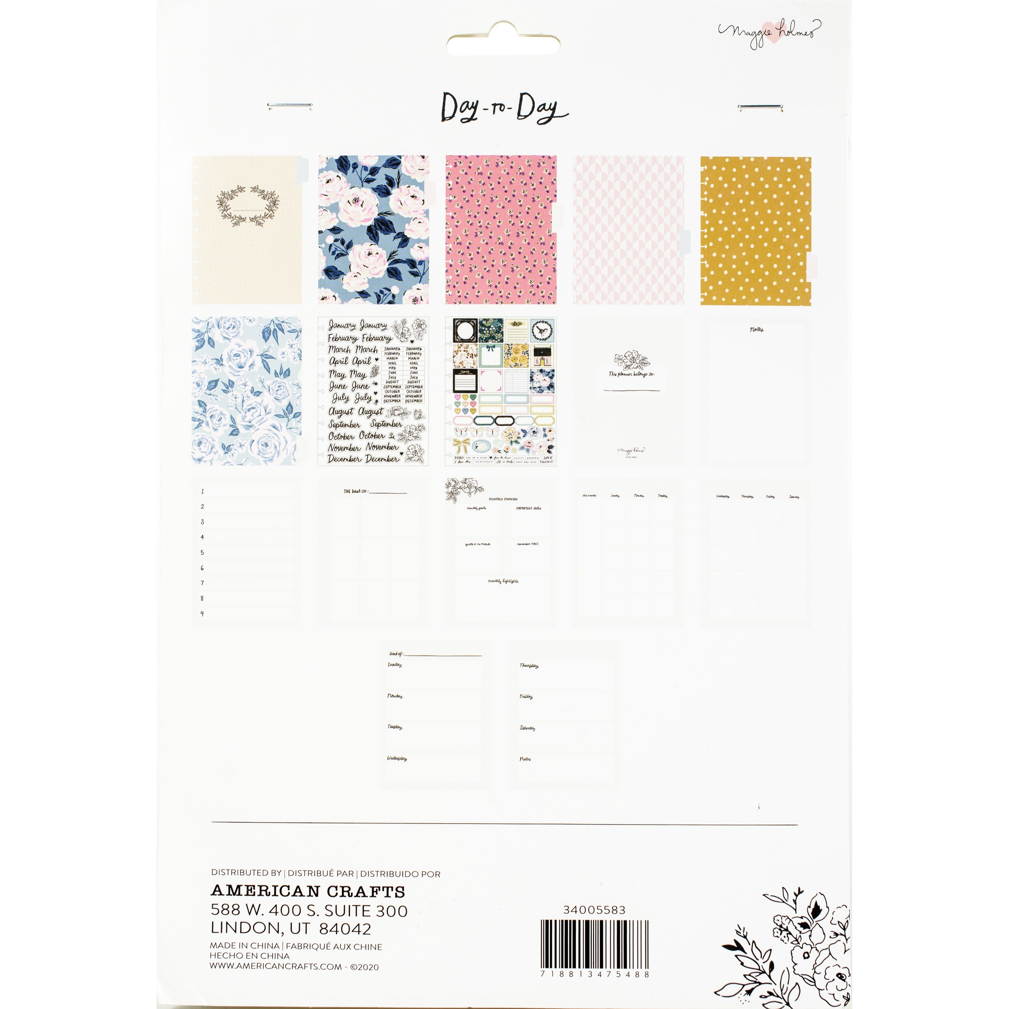 American Crafts&#x2122; Maggie Holmes Day-To-Day Disc Planner 6 Month Extension Pack