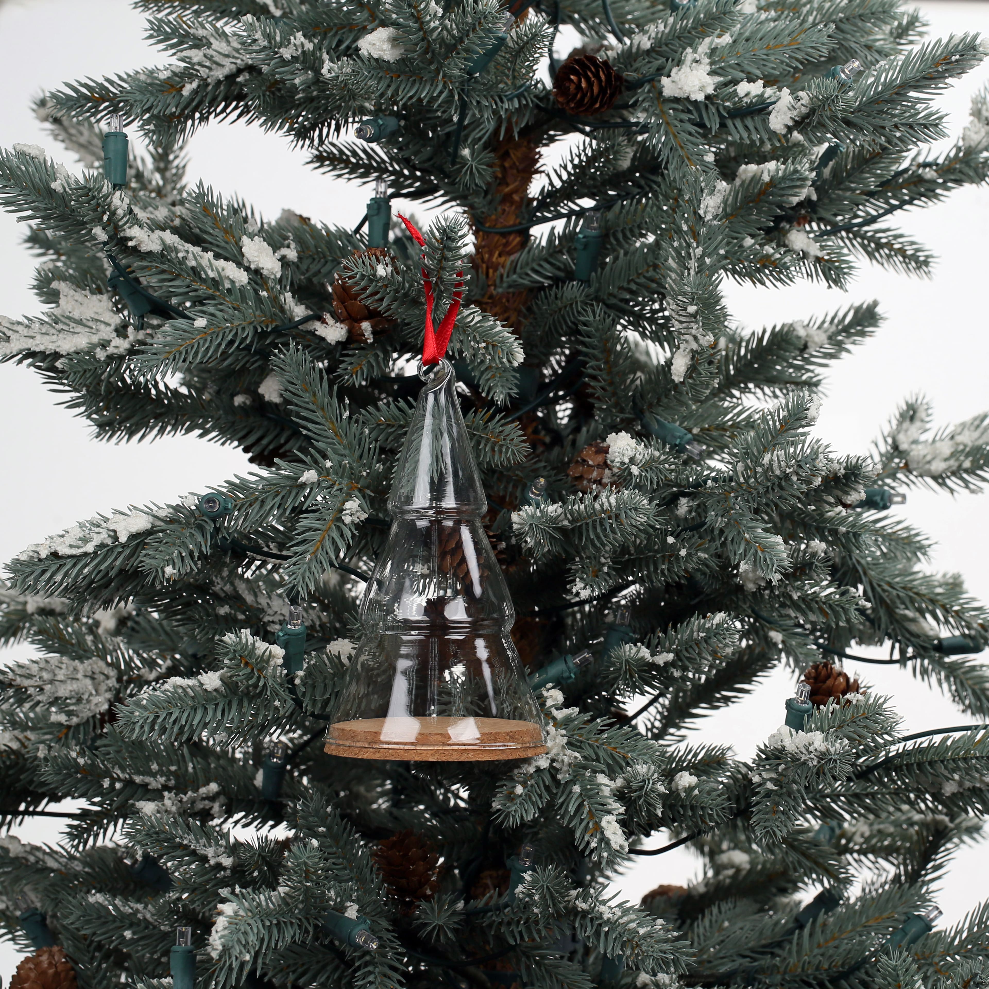 5.5&#x22; Clear DIY Glass Christmas Tree Ornament with Cork by Make Market&#xAE;