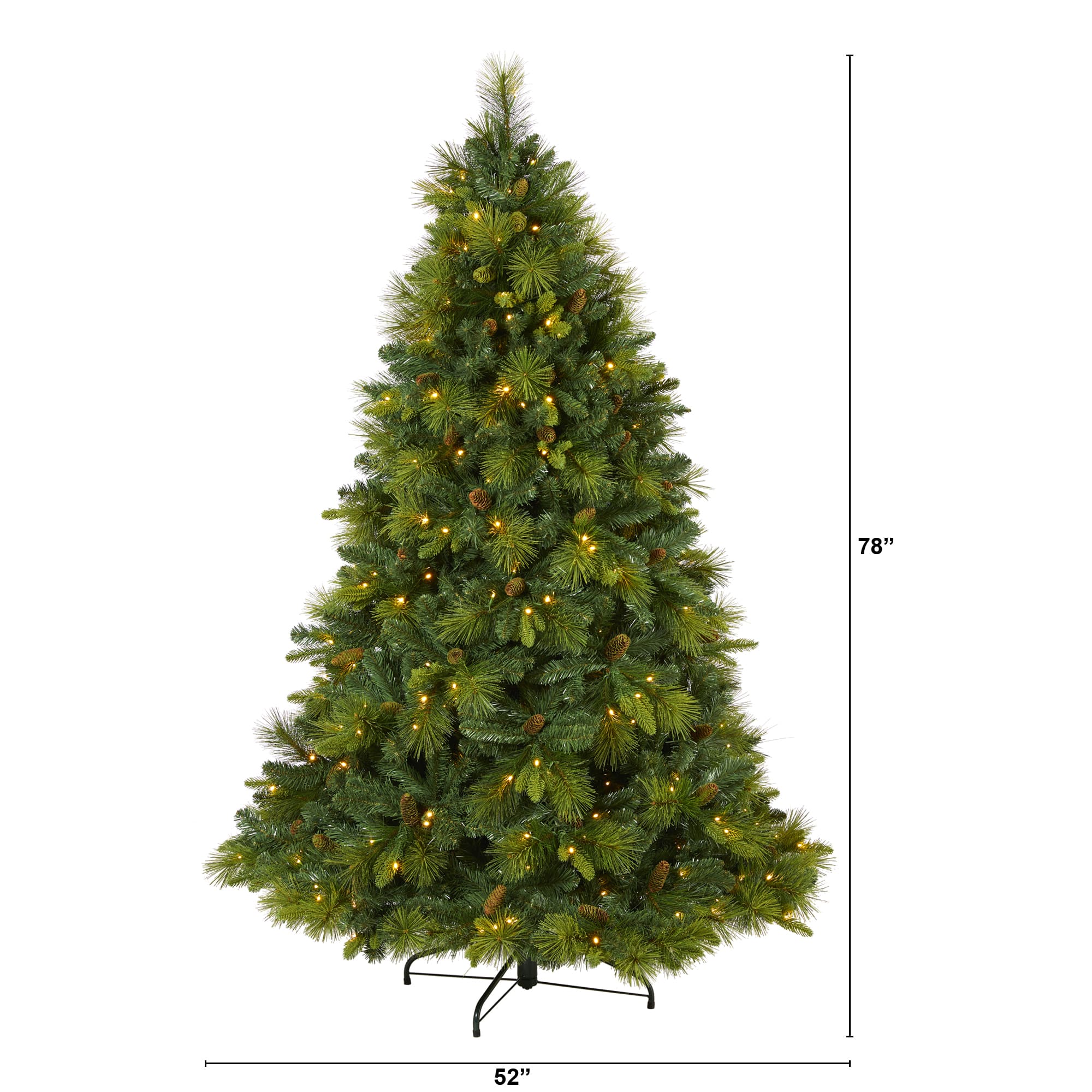 6.5ft. Pre-Lit North Carolina Mixed Pine Artificial Christmas Tree, Warm White LED Lights