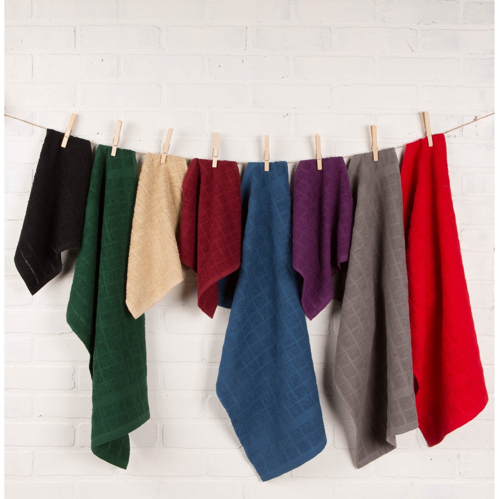 DII® Solid Windowpane Terry Dishcloth Set