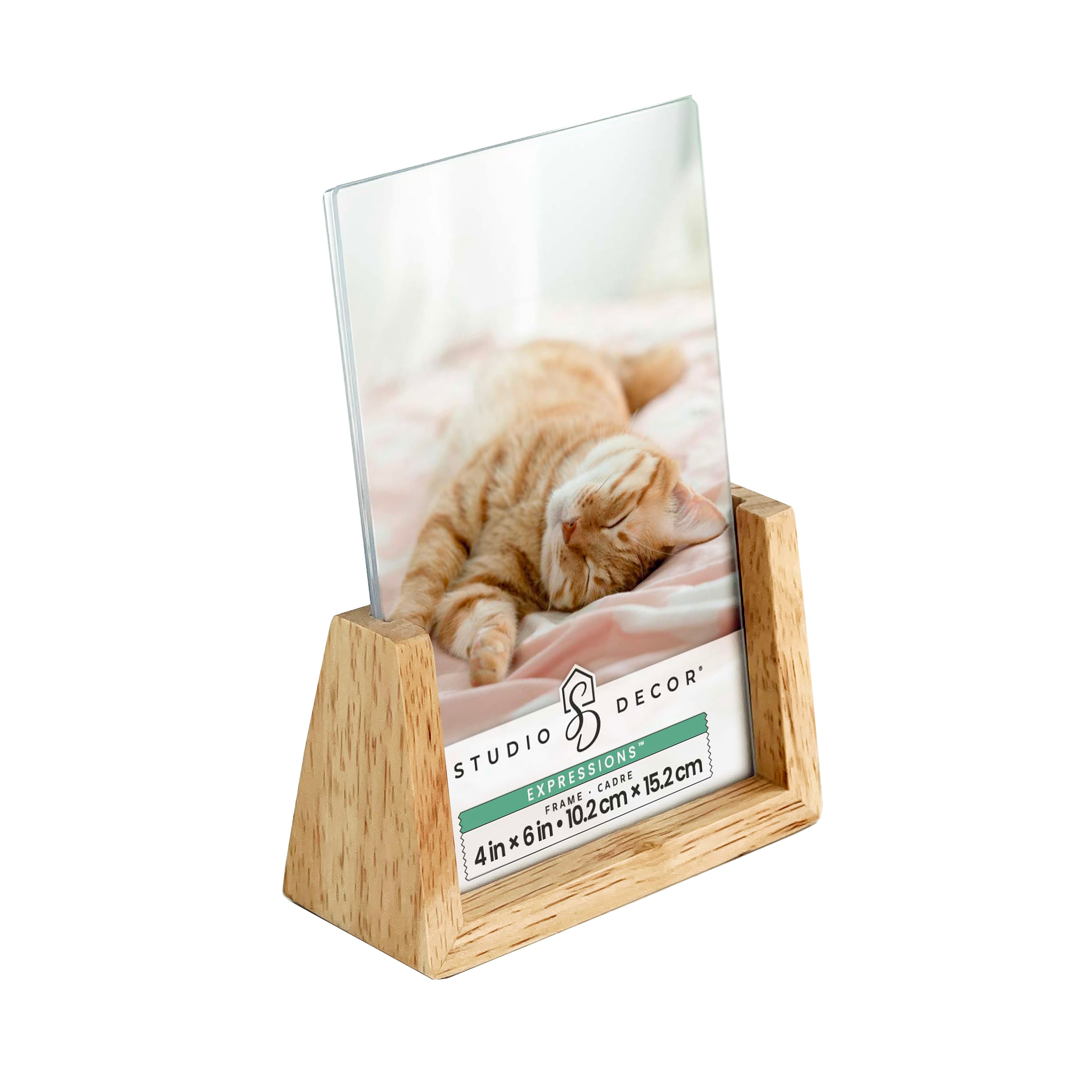 Expressions™ Clear Plastic Frame with Wood Base by Studio Décor®