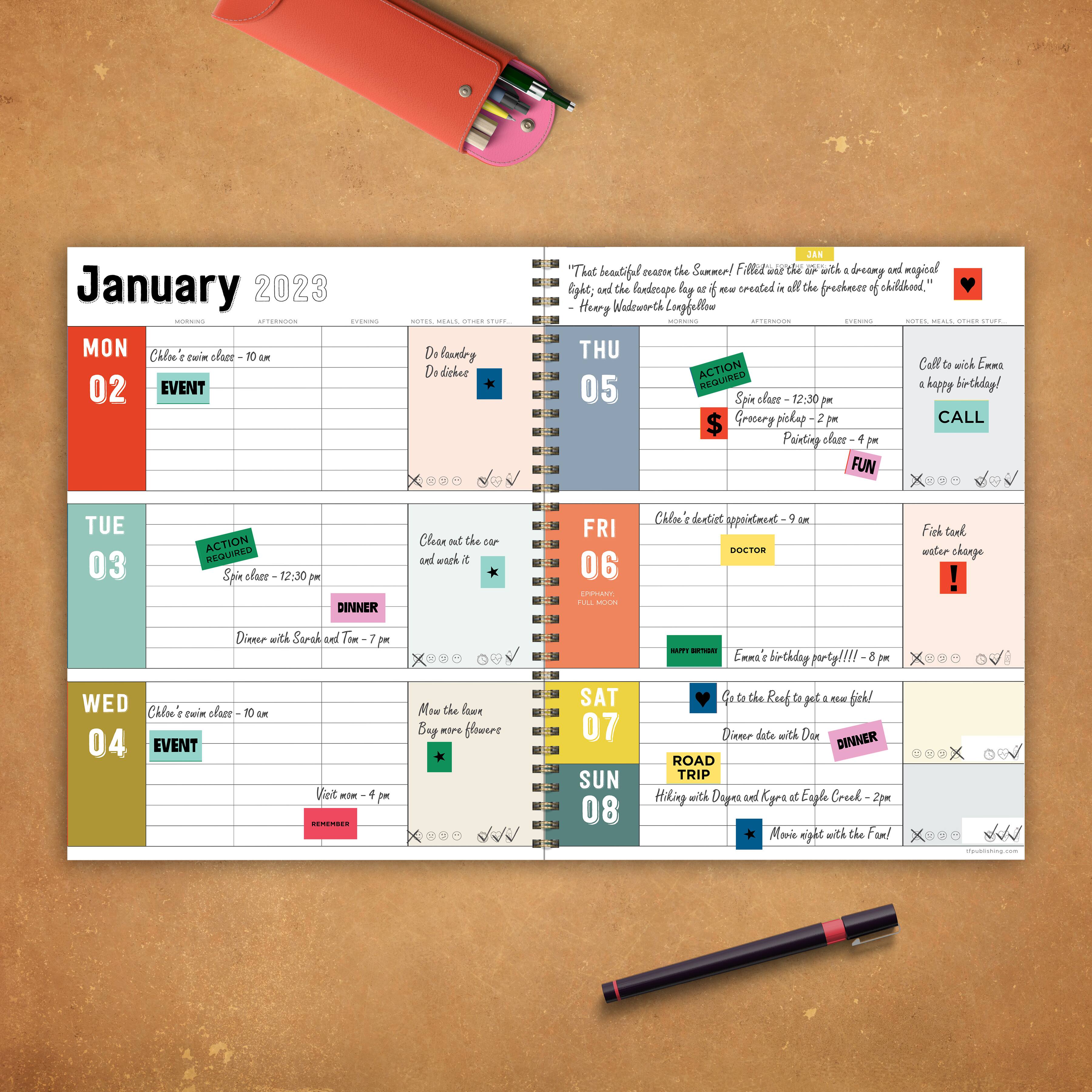 TF Publishing 2022-2023 New Flora Large Planner