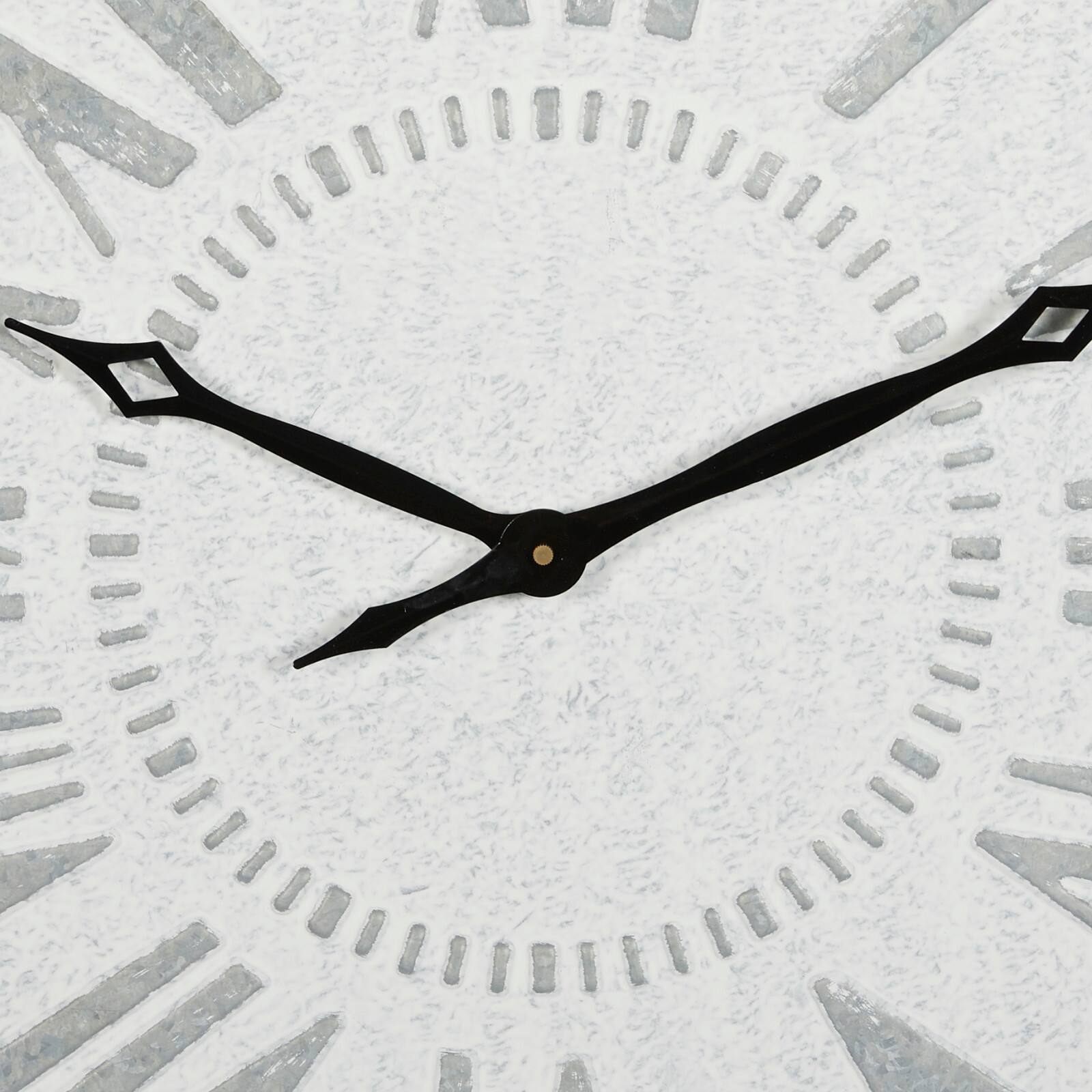 Grey Farmhouse Metal Wall Clock, 25" x 25"