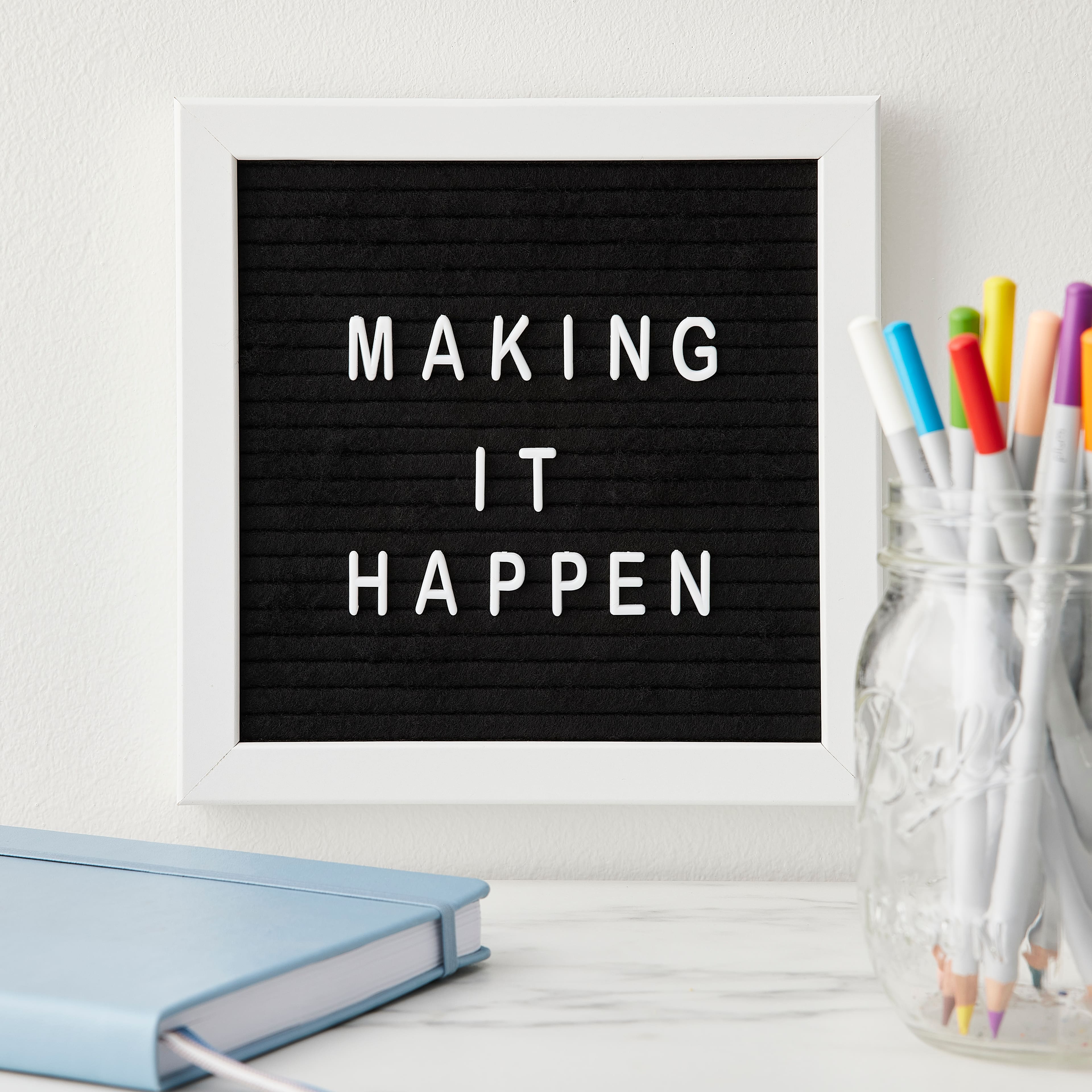 8&#x22; x 8&#x22; Black Felt Letter Board by Make Market&#xAE;