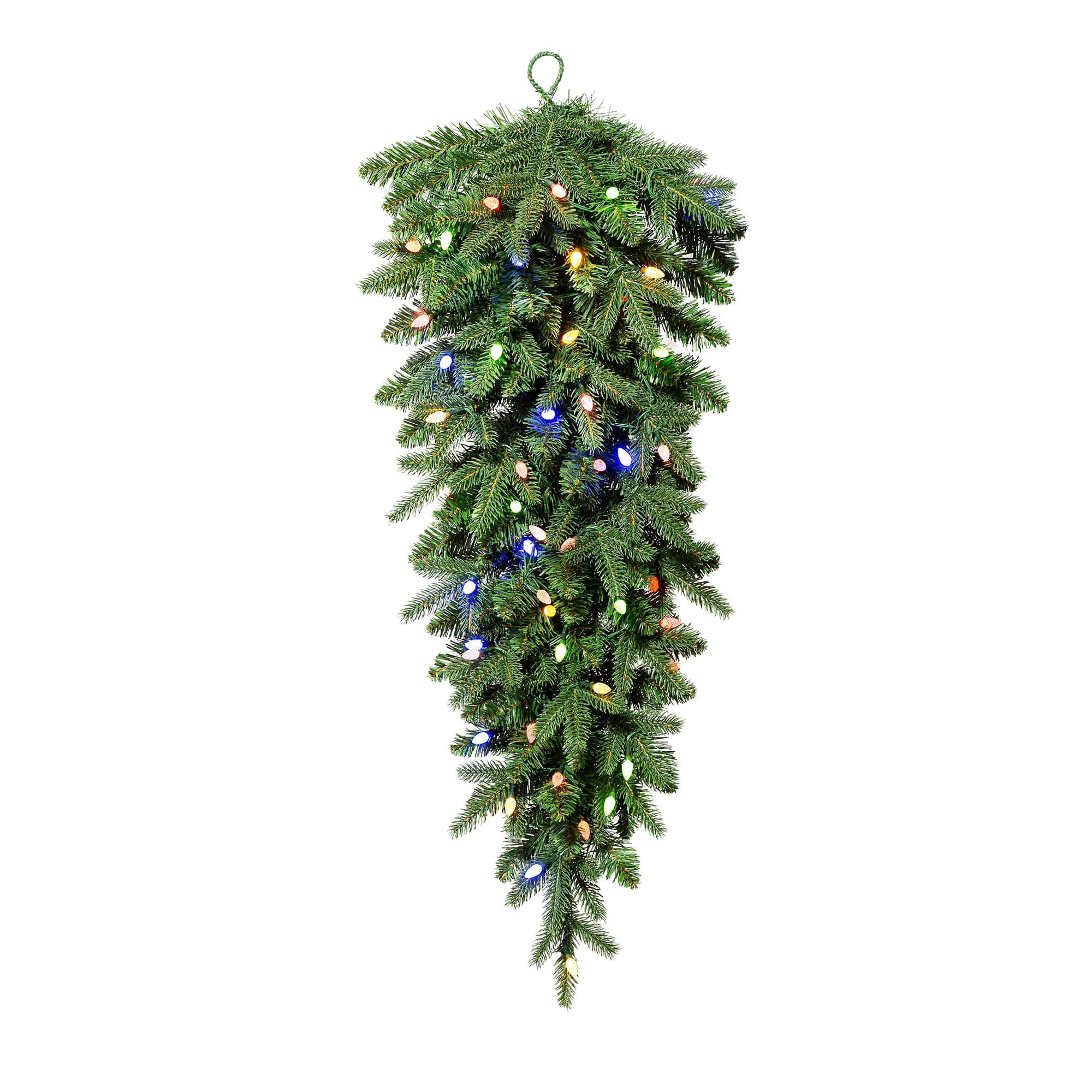 Glitzhome&#xAE; 36&#x22; Pre-Lit Greenery Christmas Teardrop with LED Lights &#x26; Timer