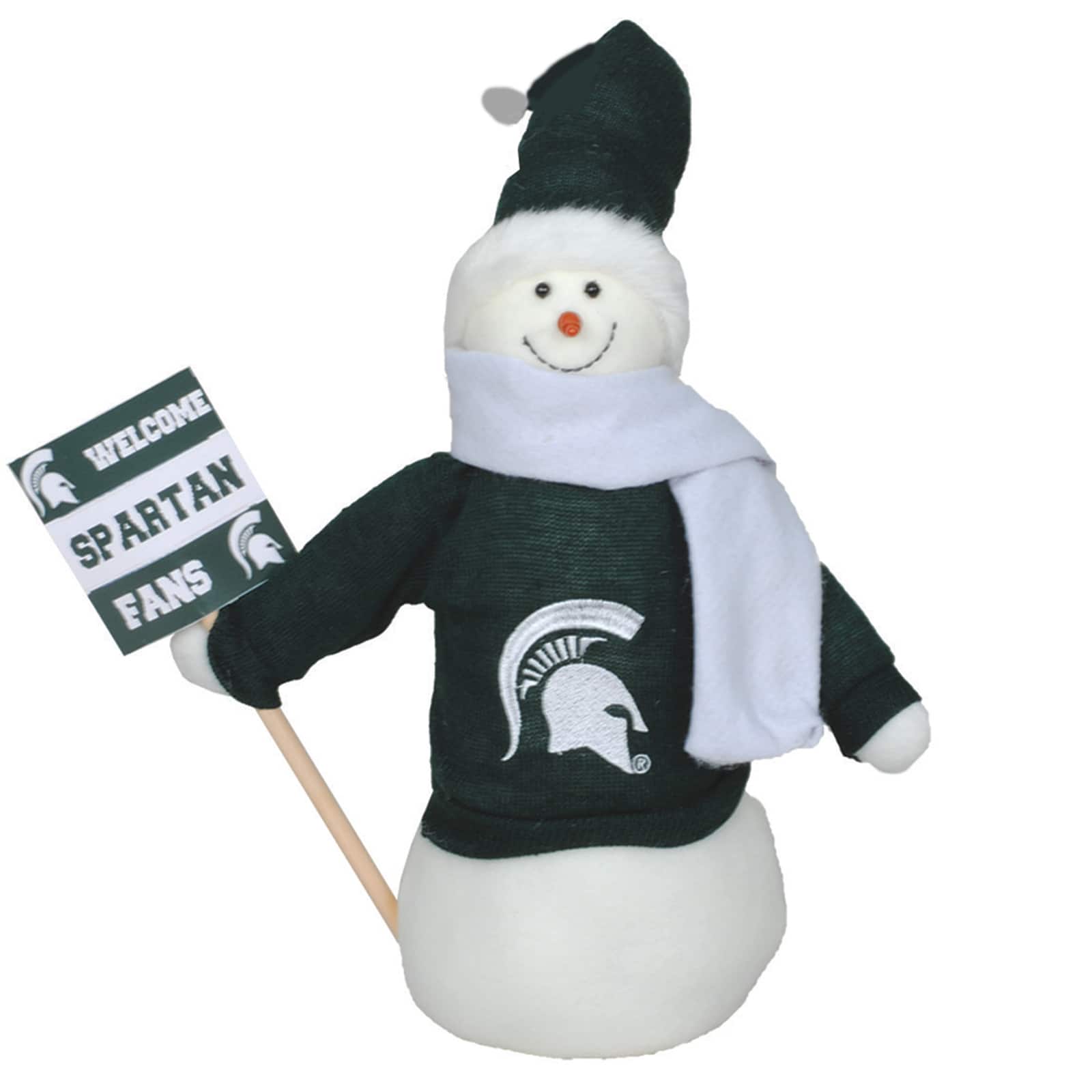 Santa&#x27;s Workshop 12&#x27;&#x27; Michigan State Snowman Fan Figurine