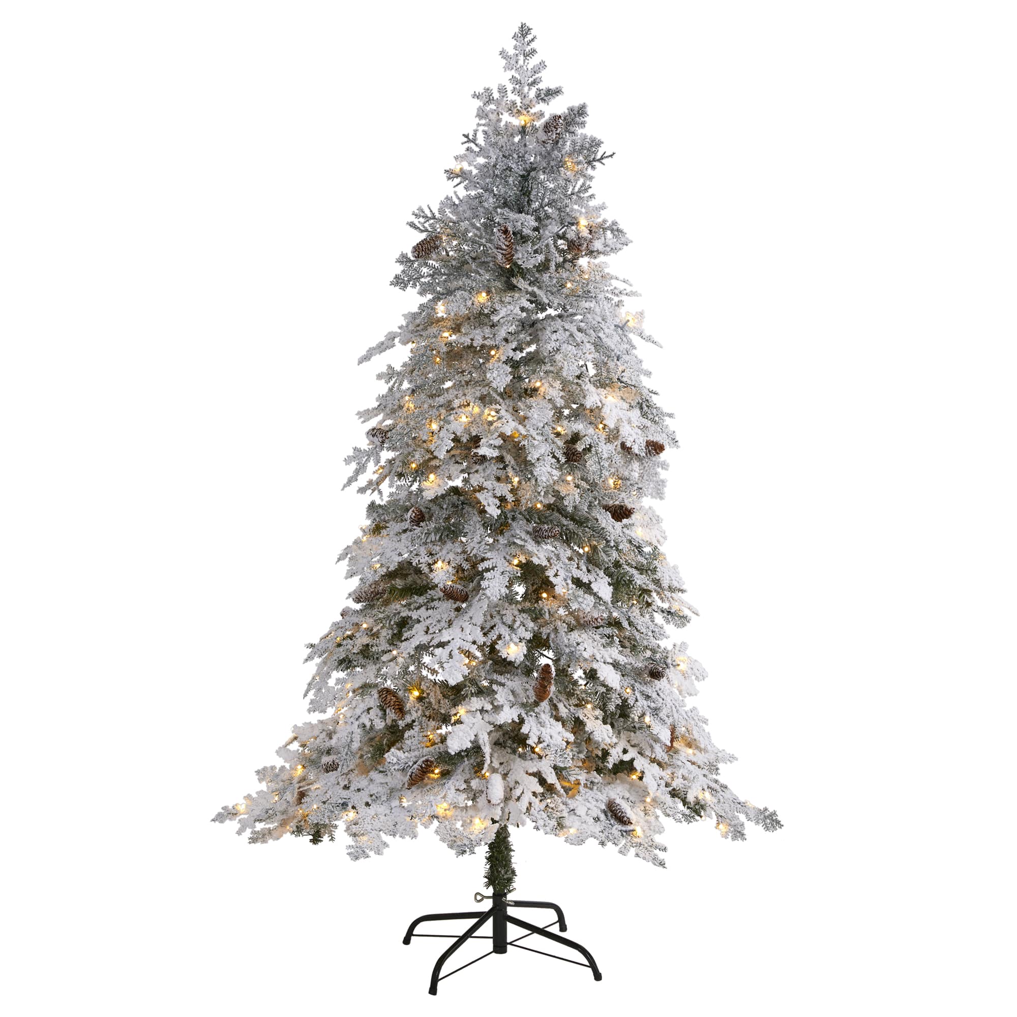 6ft. Pre-Lit Flocked Montana Down Swept Spruce Artificial Christmas Tree with Clear LED Lights