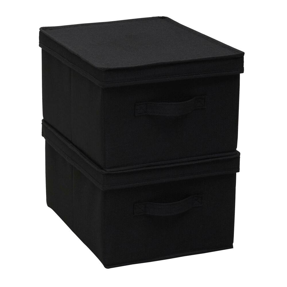 Household Essentials Fabric Storage Bin with Lid, 2ct.
