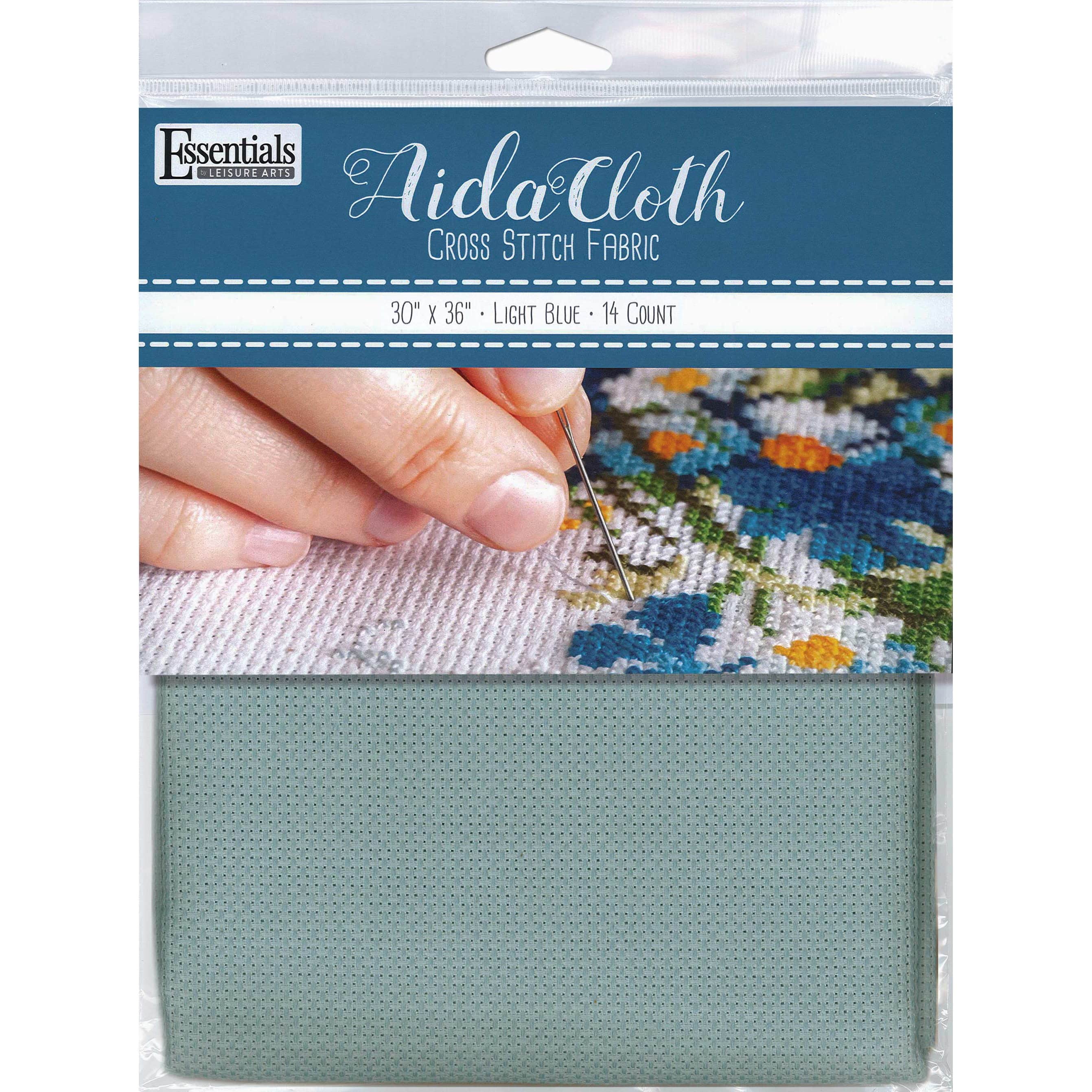 Essentials by Leisure Arts 14 Count Aida Cloth, 30 x 36 in Light Blue