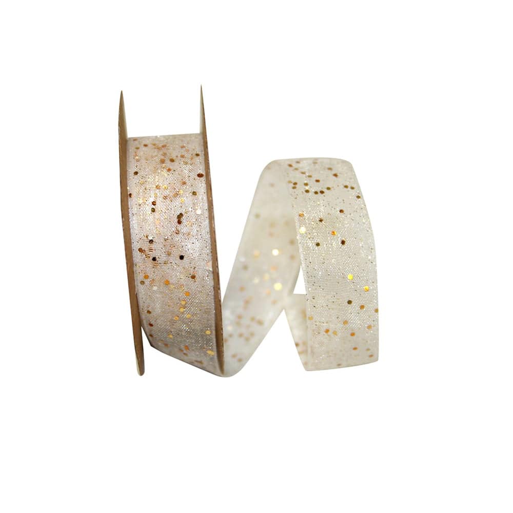 JAM Paper 5/8" x 25yd. Glitter Mono Sheer Ribbon