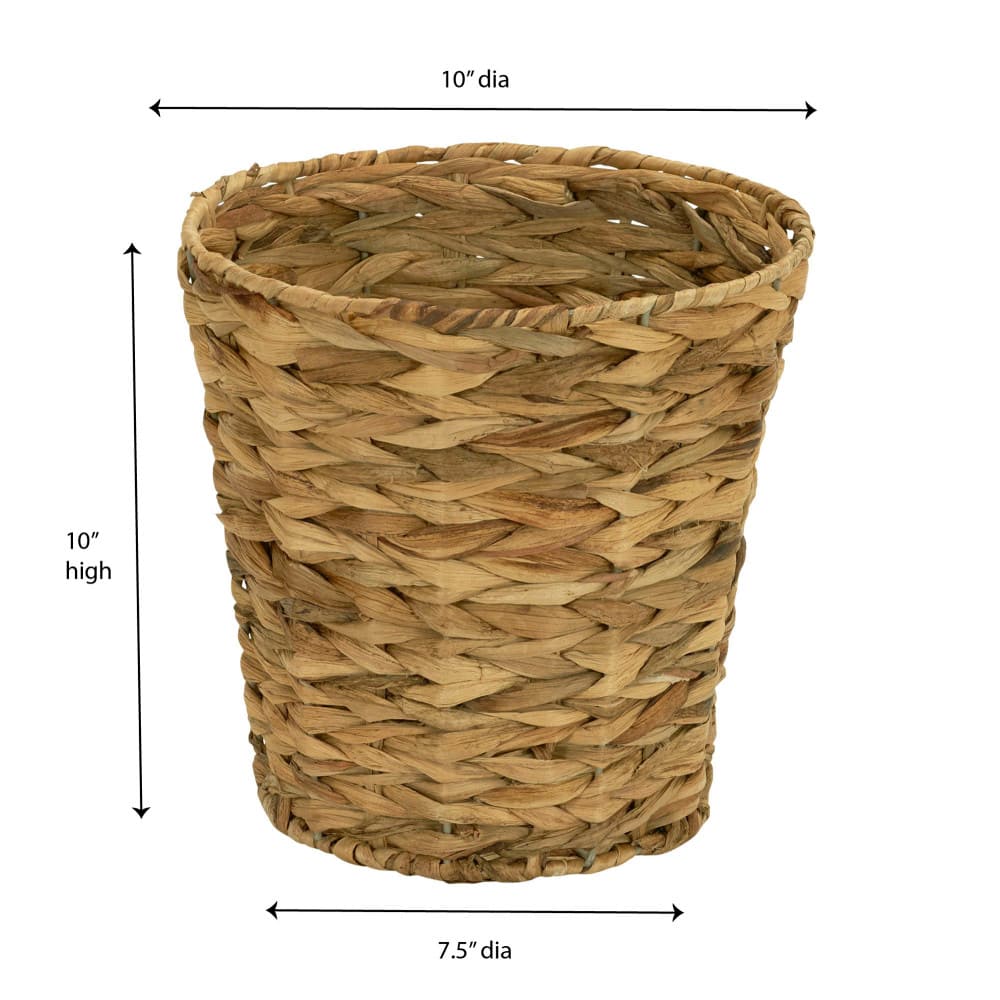 Household Essentials 10&#x22; Woven Natural Hyacinth Waste Basket