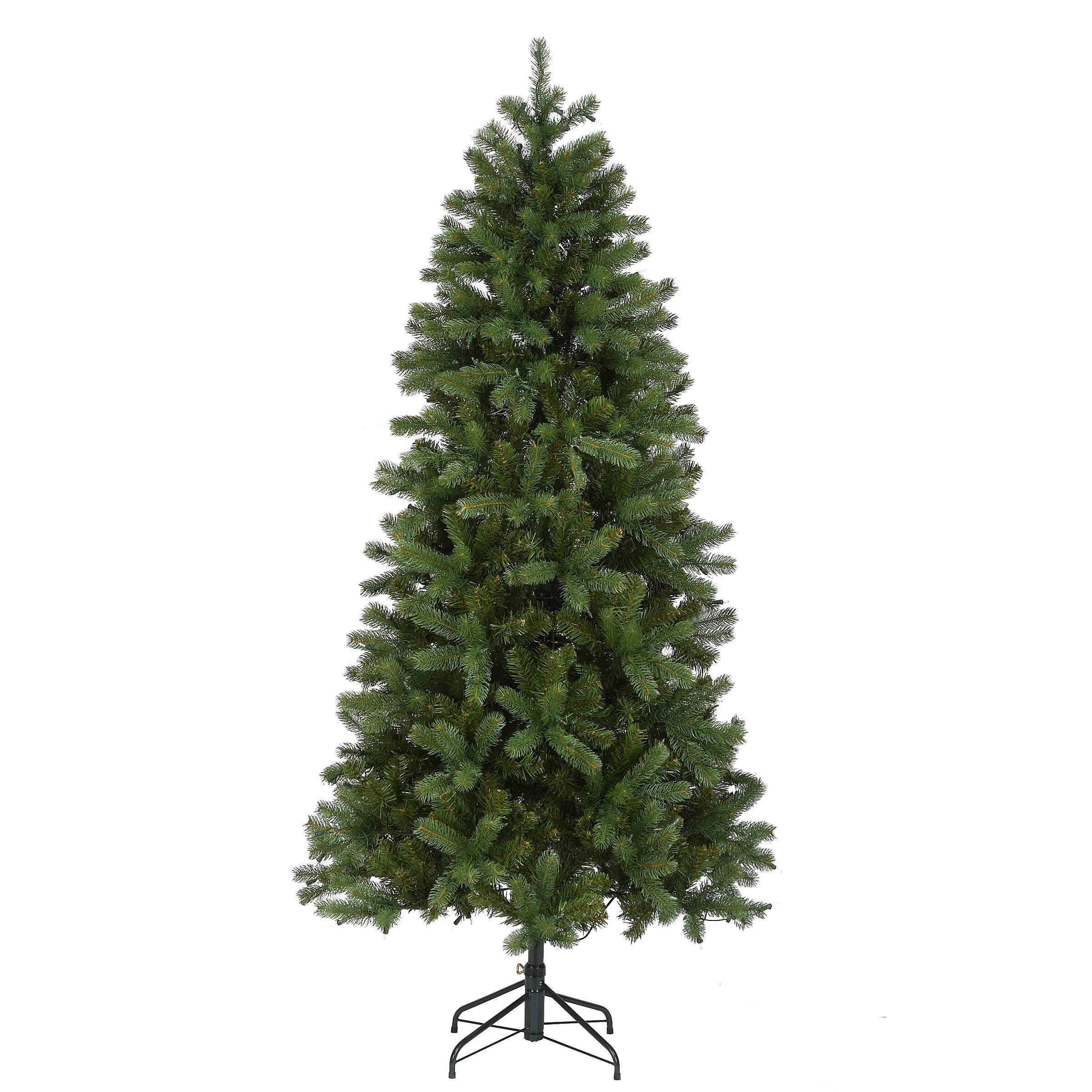 6.5 Ft. Pre-Lit Feel Real&#xAE; Downswept Douglas Fir Slim Artificial Christmas Tree, Clear Lights