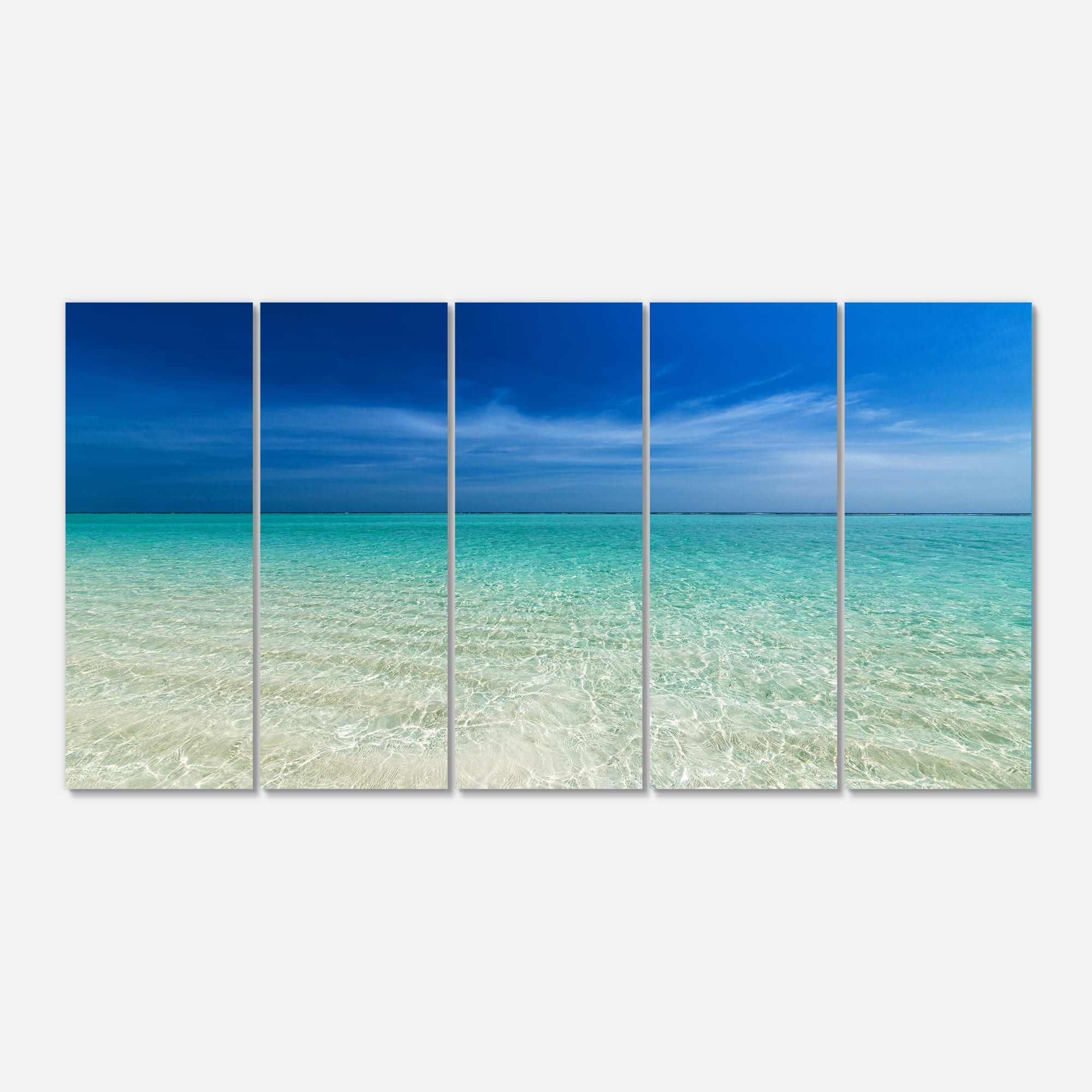 Designart - Turquoise Ocean Under Blue Sky - Modern Seascape Canvas Artwork
