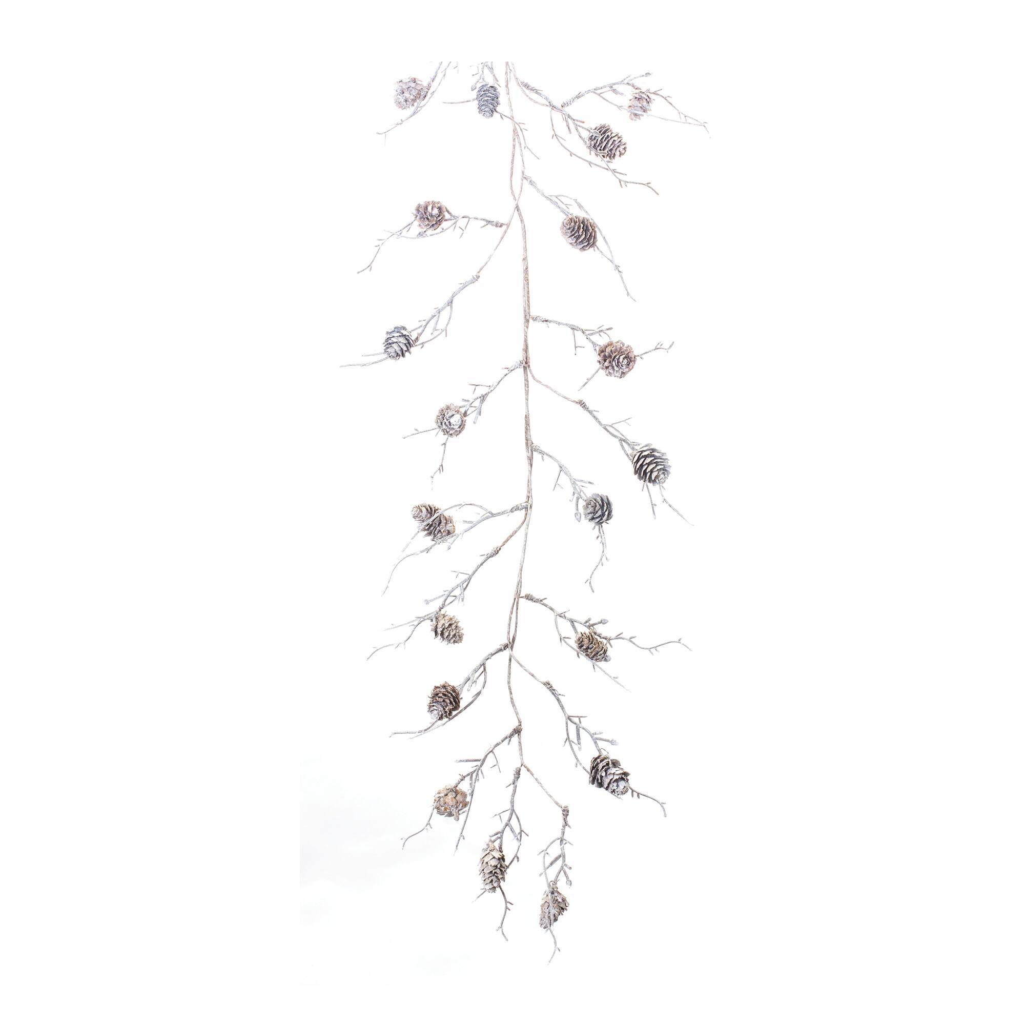 5.5ft. Christmas Pinecone Flocked Twig Garlands, 2ct.