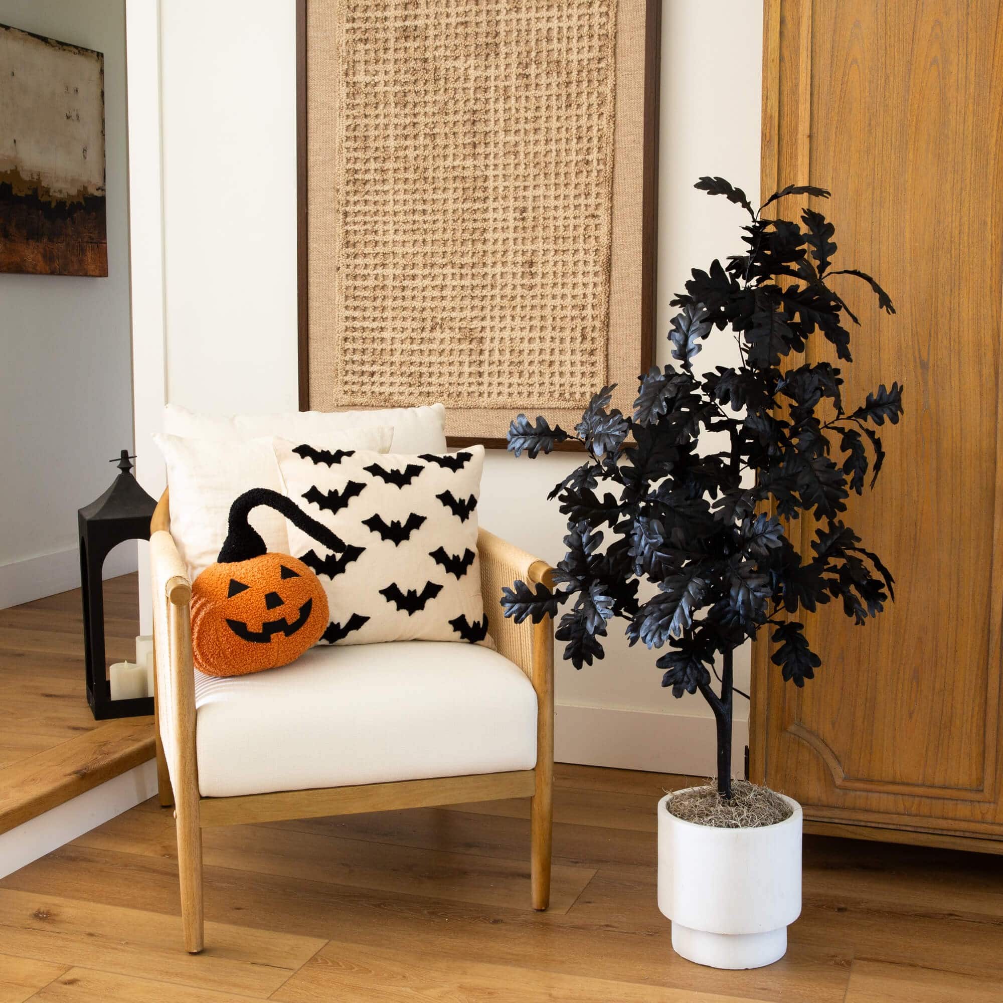 4ft. Artificial Halloween Black Oak Tree