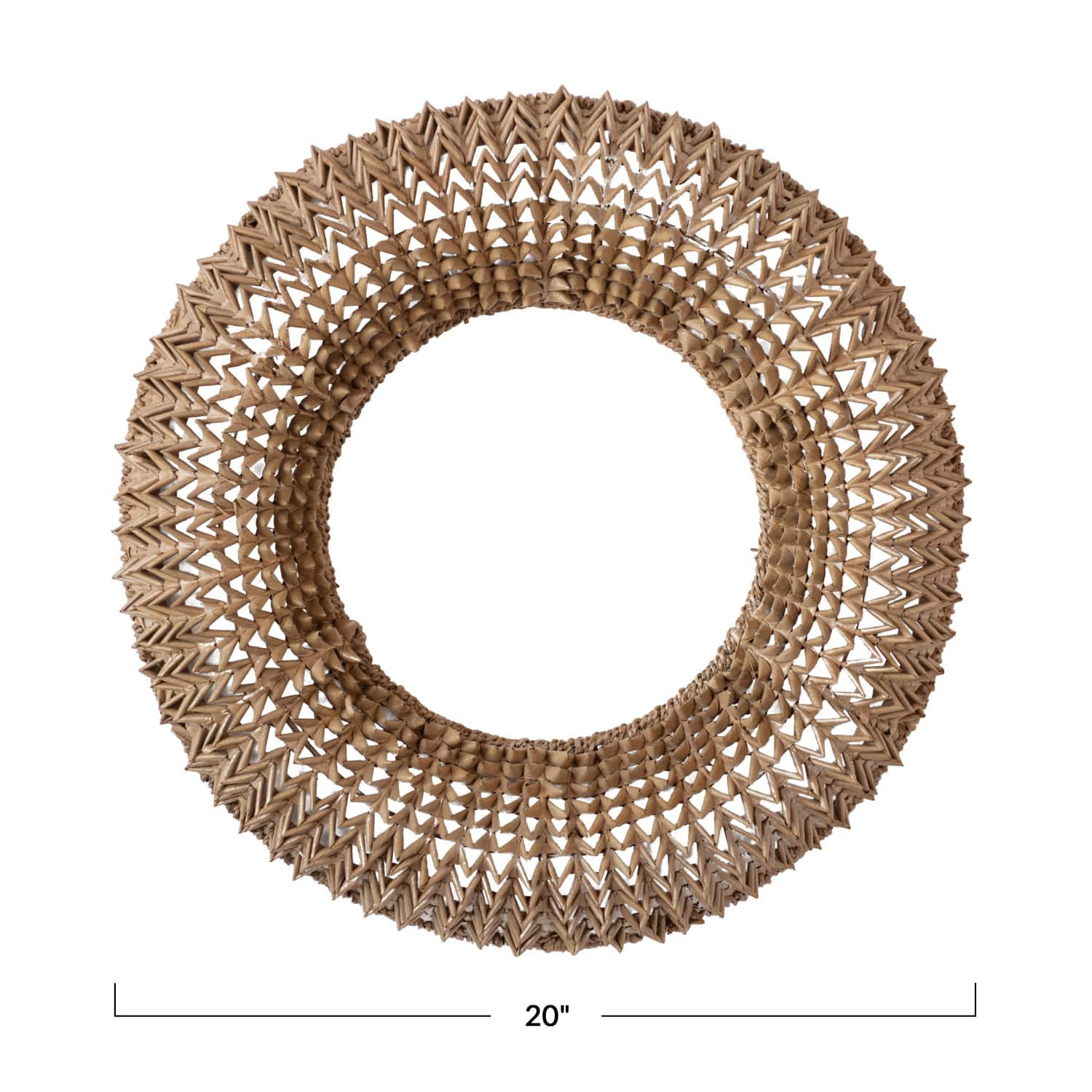 Hello Honey® 20" Natural Hand-Woven Buri Palm Wreath