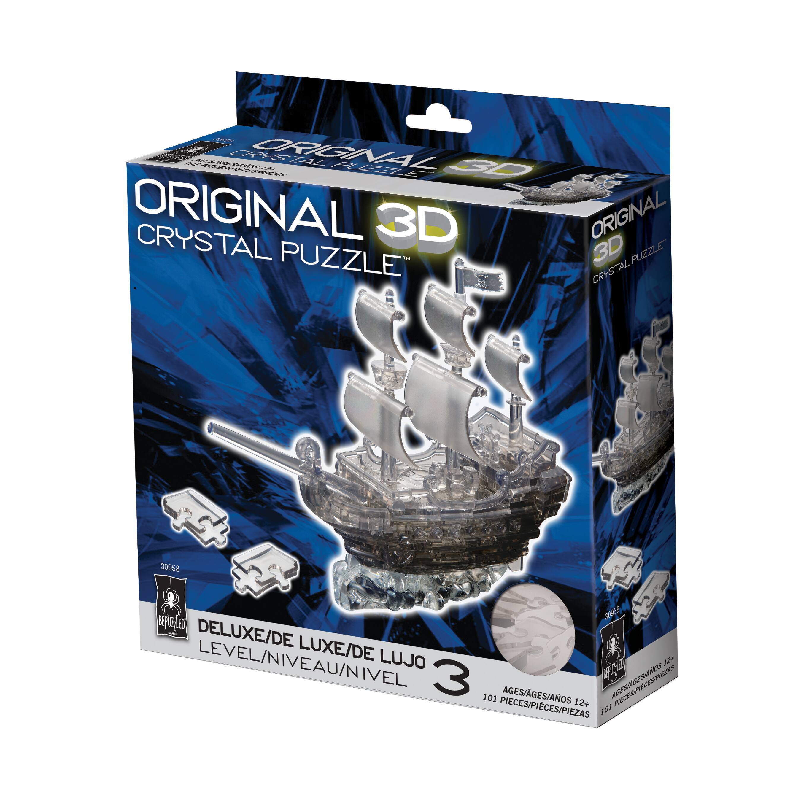 Original 3D Crystal Puzzle&#x2122; Black Pirate Ship 101 Piece Puzzle