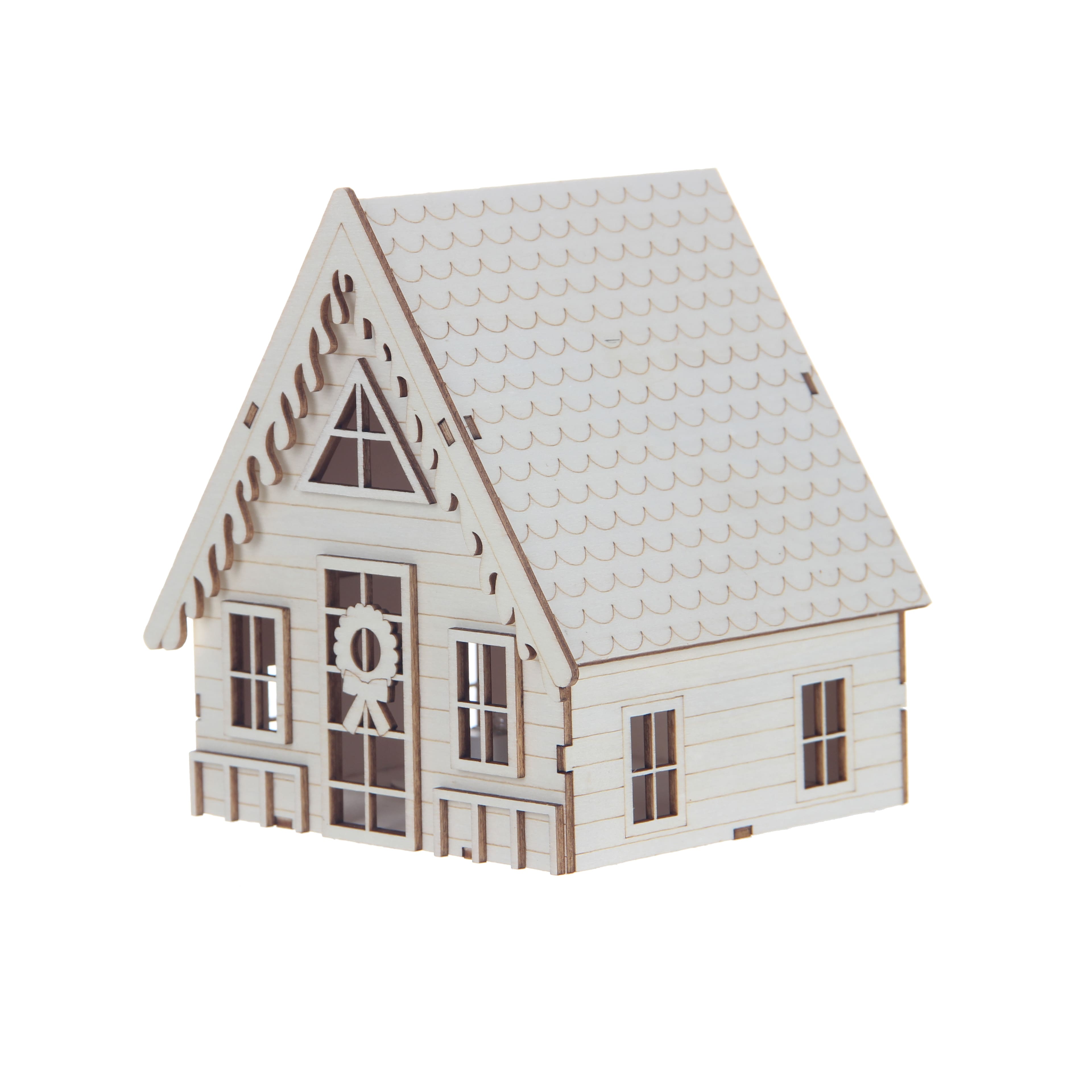 6&#x22; DIY LED Wood Village A-Frame House by Make Market&#xAE;