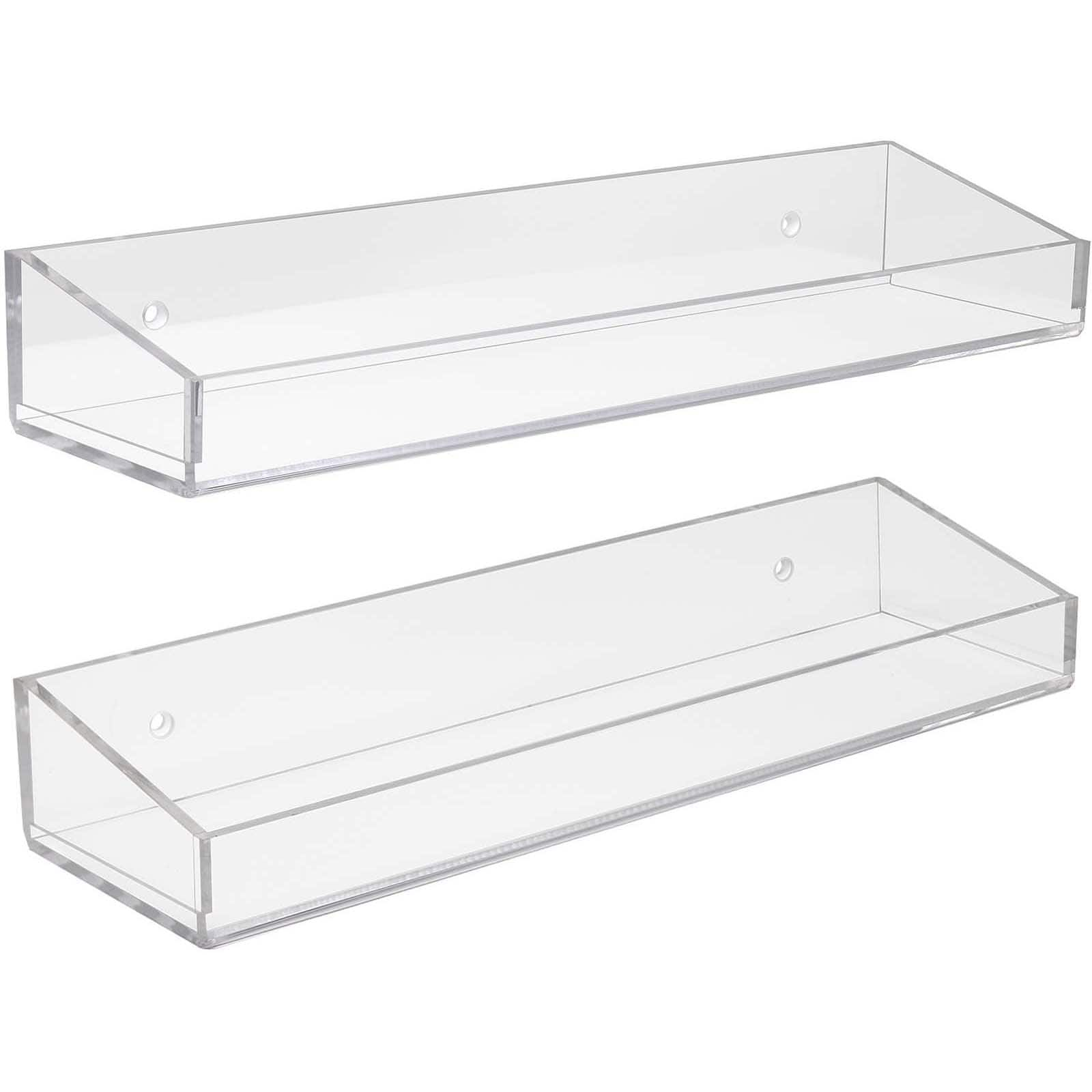 Sorbus 16&#x22; Acrylic Bathroom Floating Display Shelves, 2ct.